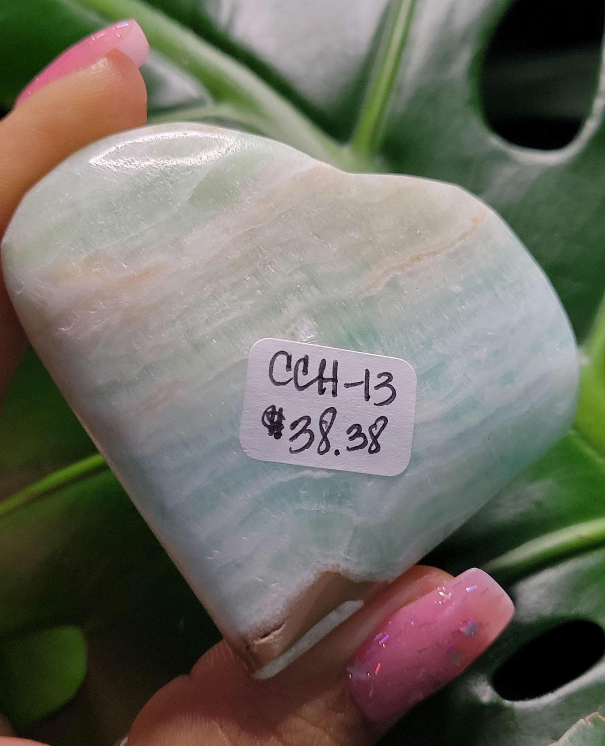 Beautiful Caribbean Calcite Heart Carving | Crystal Collector | Vibrant Beachy Colors with Clam Energy |Birthday Christmas Love Gift Ideas