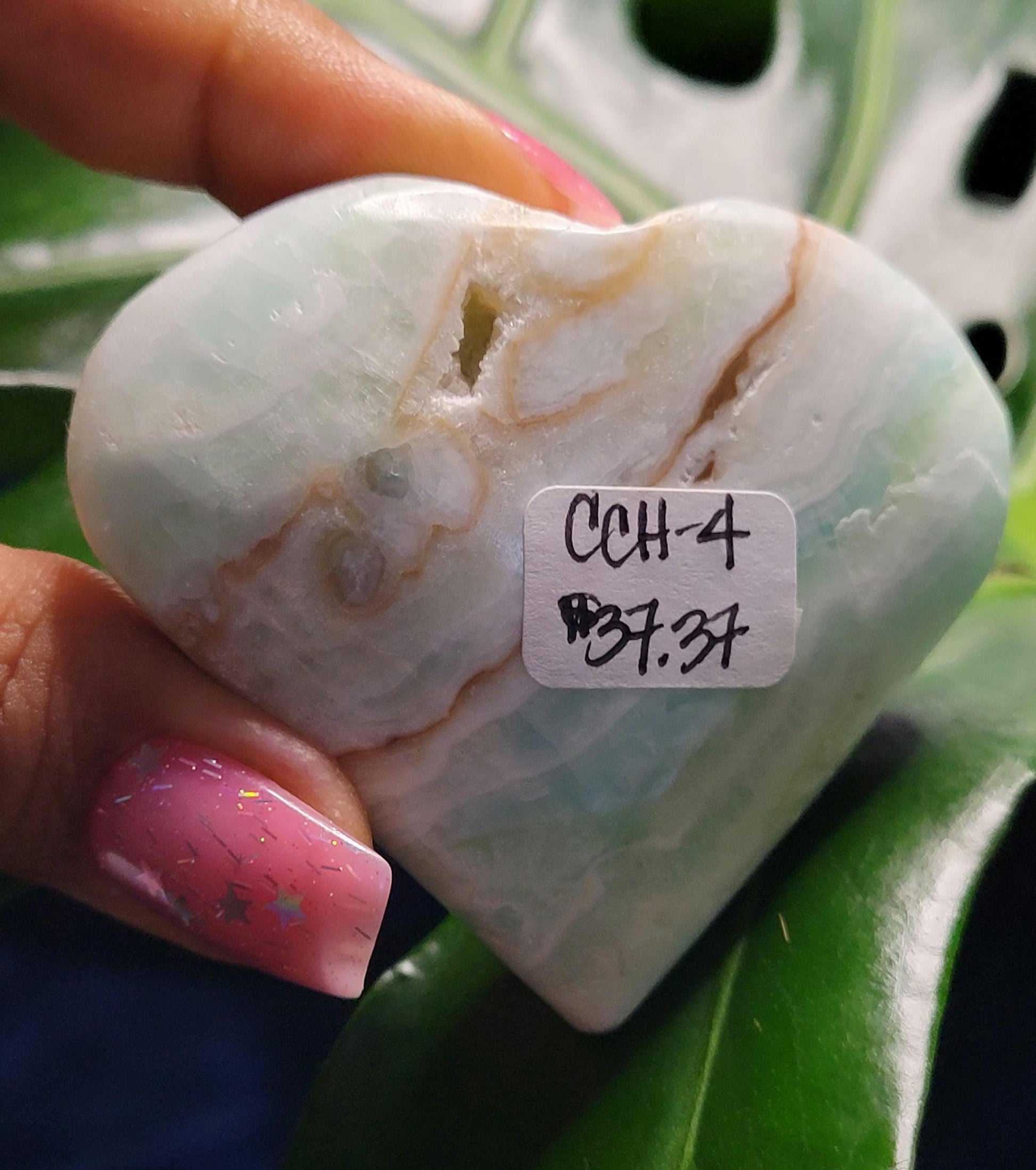 Beautiful Caribbean Calcite Heart Carving | Crystal Collector | Vibrant Beachy Colors with Clam Energy |Birthday or Valentines Day Love Gift