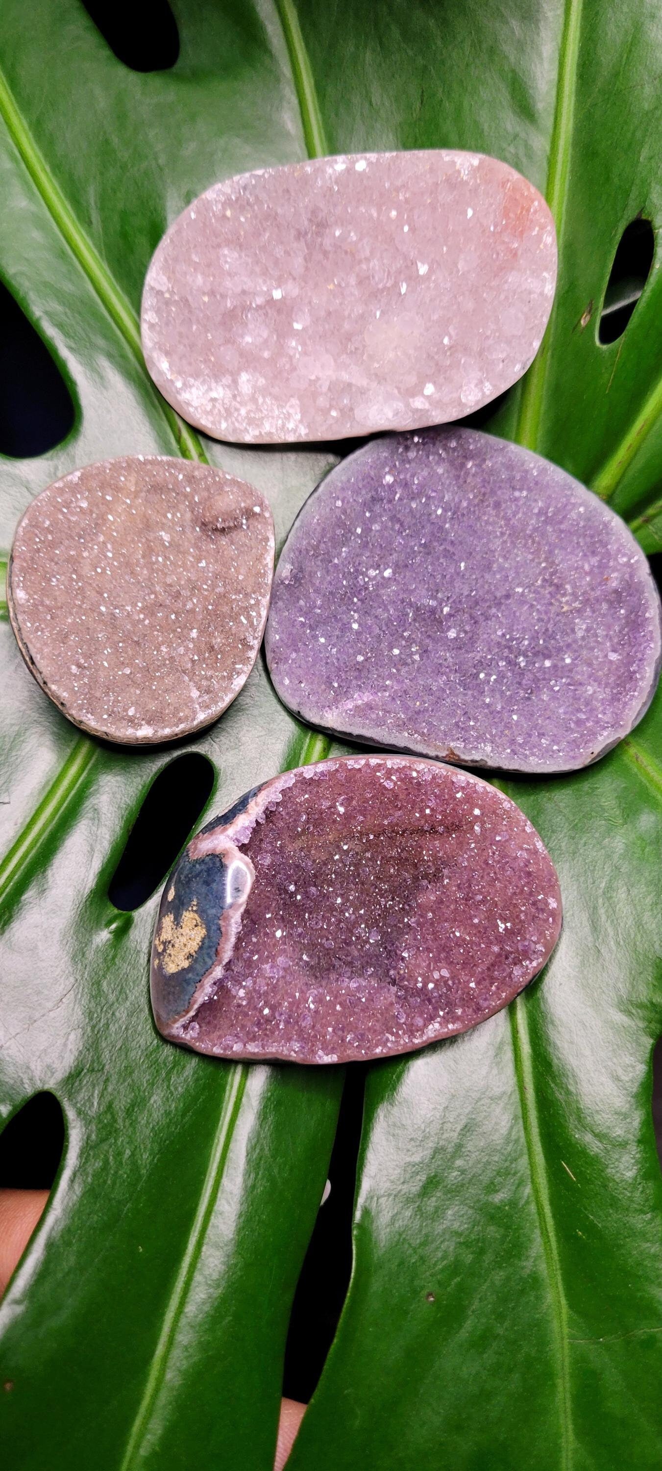 High Quality Galaxy Amethyst Shells with polished backs from Uruguay - Home Decor - Crystal Collector - Gift Ideas - Your Pick