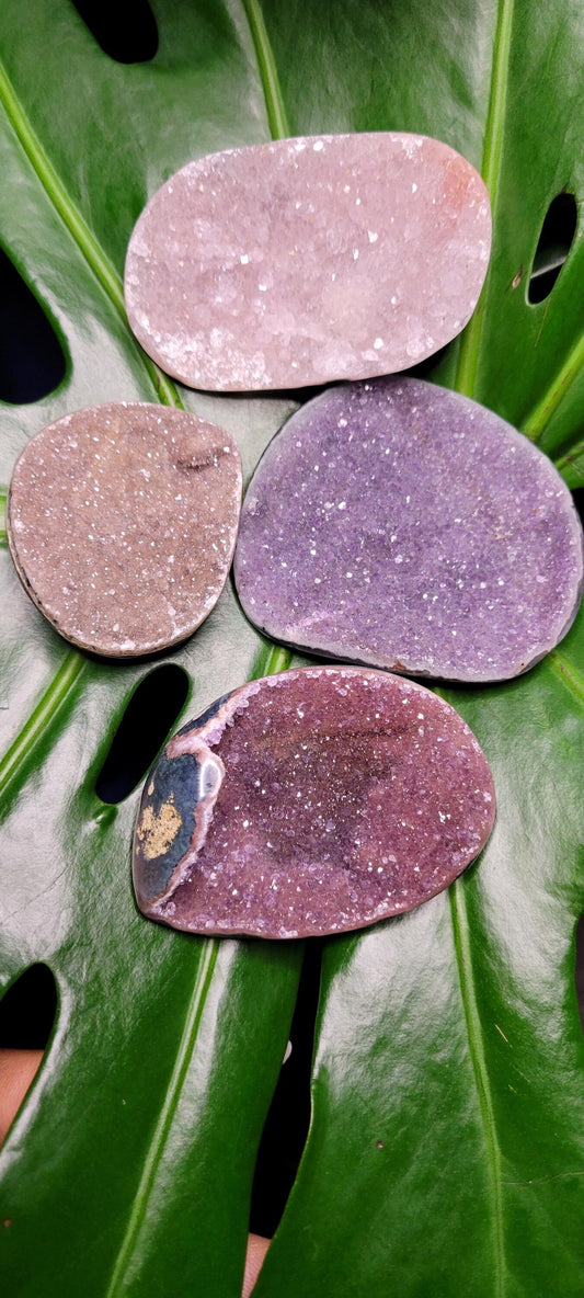High Quality Galaxy Amethyst Shells with polished backs from Uruguay - Home Decor - Crystal Collector - Gift Ideas - Your Pick