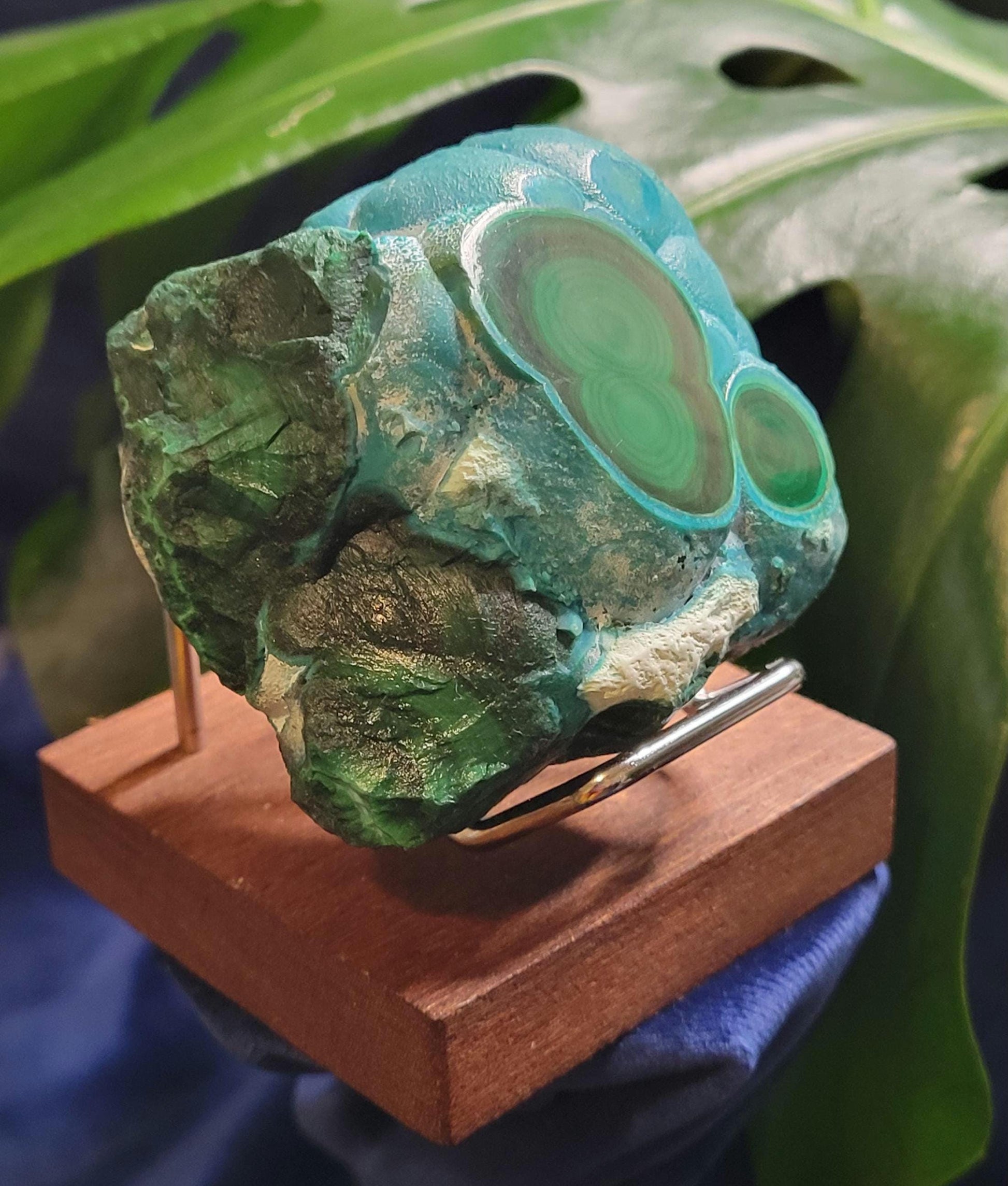 Malachite and Chrysocolla Specimen| Crystal Collector Piece|Birthday Christmas Gift Ideas|Strength and Abundance Energy|Green and Blue|291g