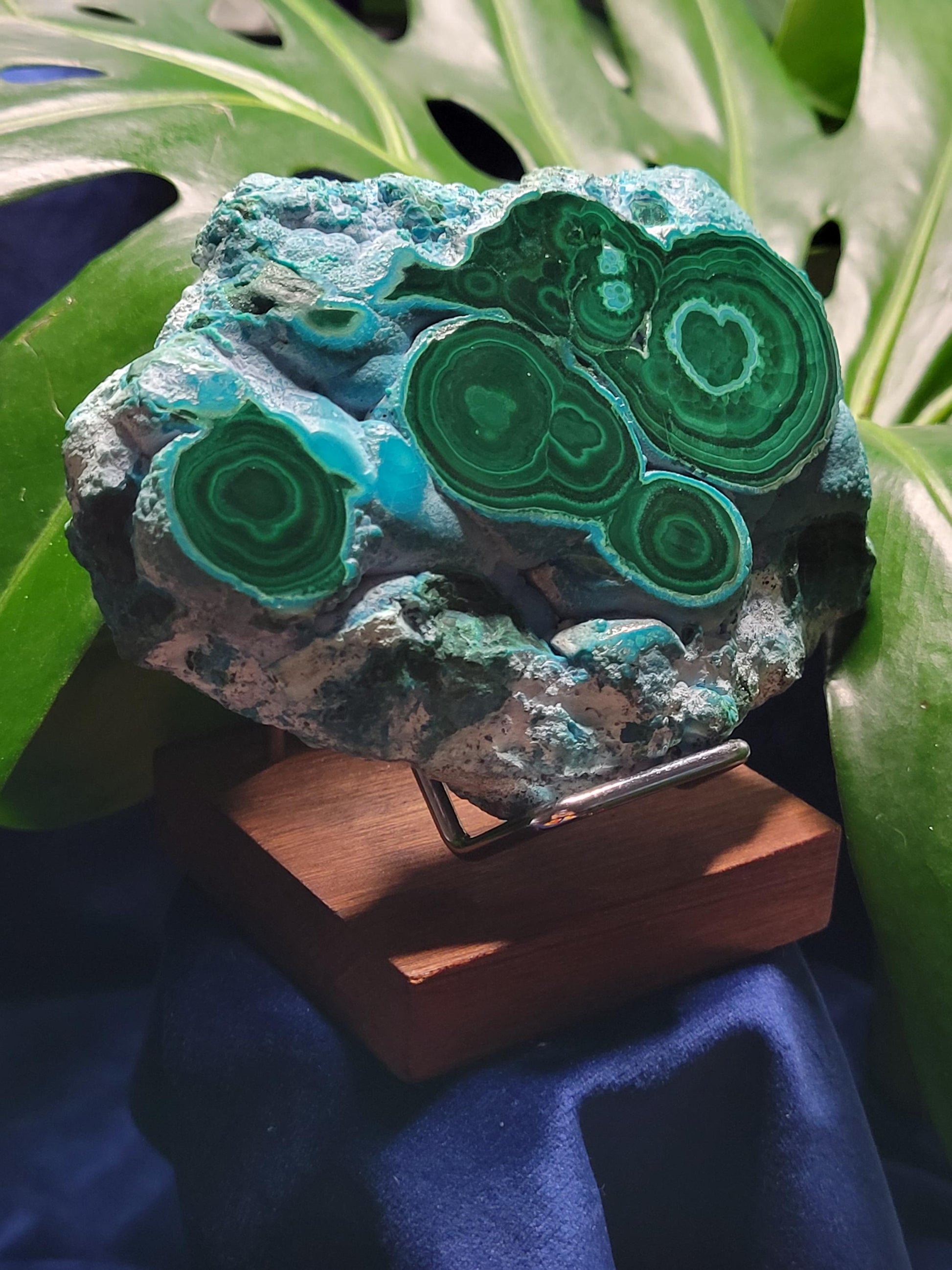 Malachite and Chrysocolla Specimen| Crystal Collector Piece|Birthday Christmas Gift Ideas|Strength and Abundance Energy|Green and Blue|419g