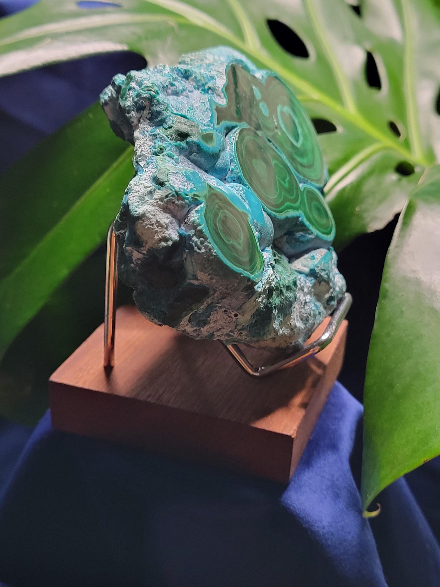 Malachite and Chrysocolla Specimen| Crystal Collector Piece|Birthday Christmas Gift Ideas|Strength and Abundance Energy|Green and Blue|419g