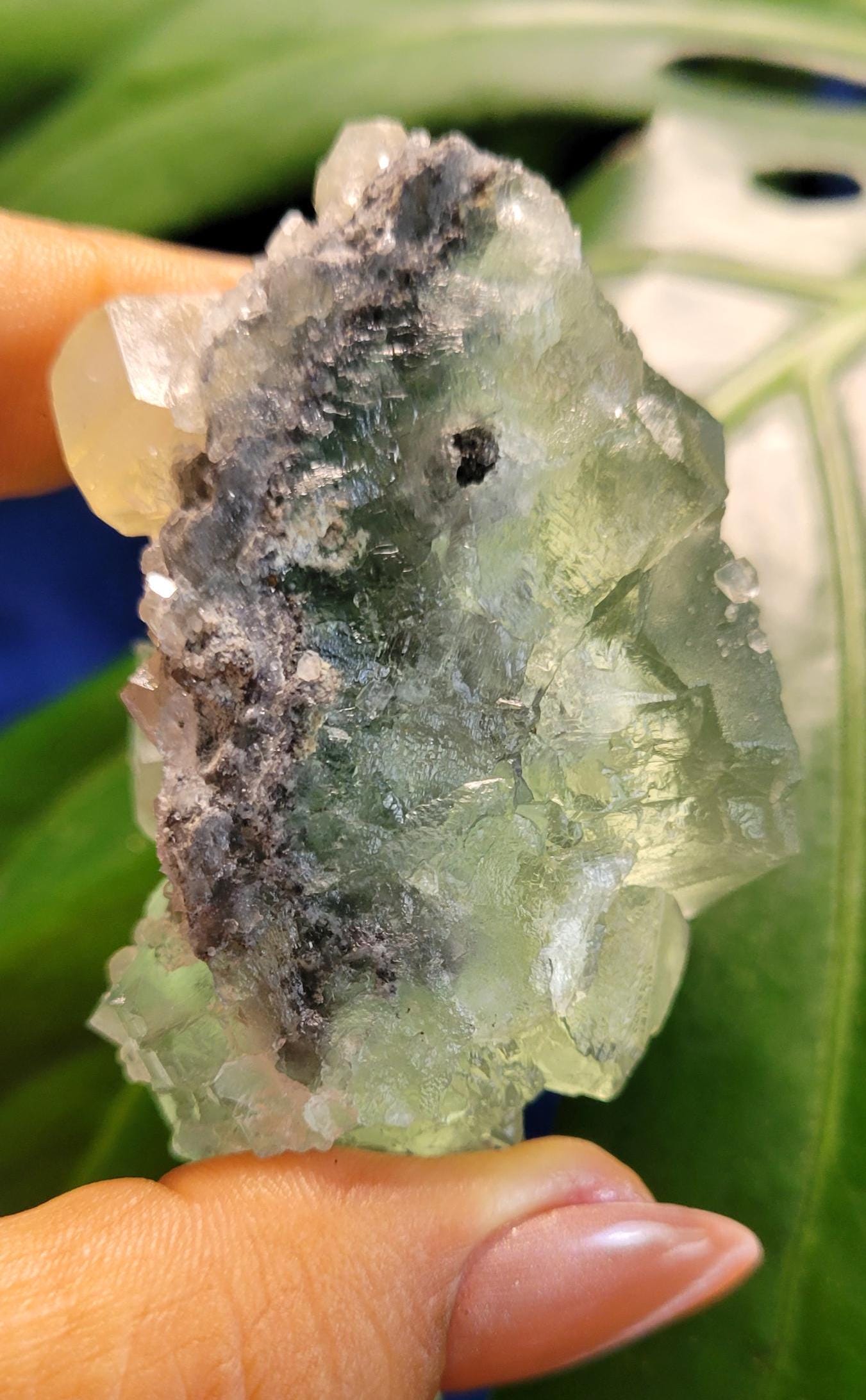 Gorgeous Green Fluorite Crystal Cube Cluster with Calcite | Crystal Collector | Home Decor | Birthday Christmas Love Gift | 146g