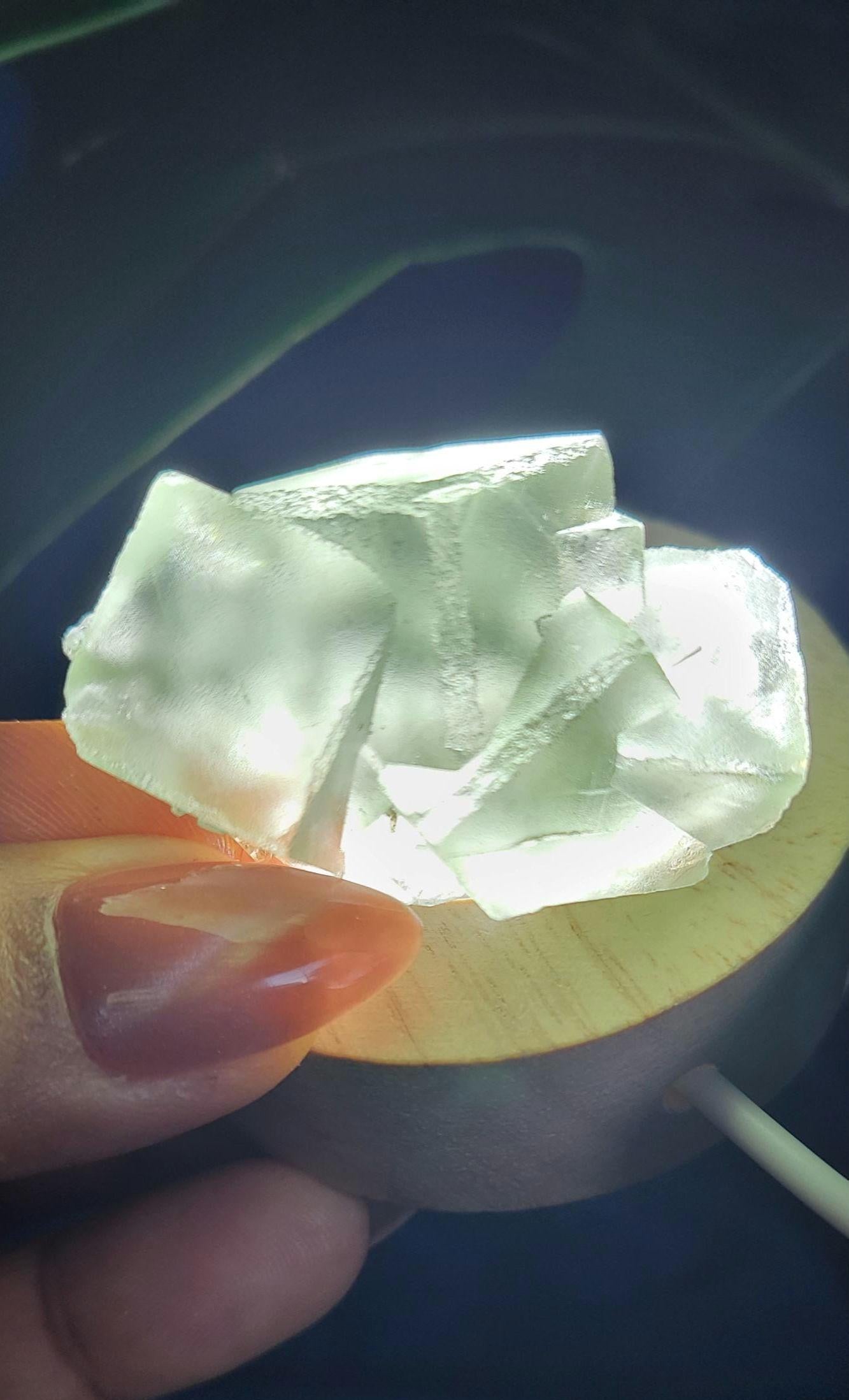 Gorgeous Green Fluorite Crystal Cube Cluster with Calcite | Crystal Collector | Home Decor | Birthday Christmas Love Gift | 39g