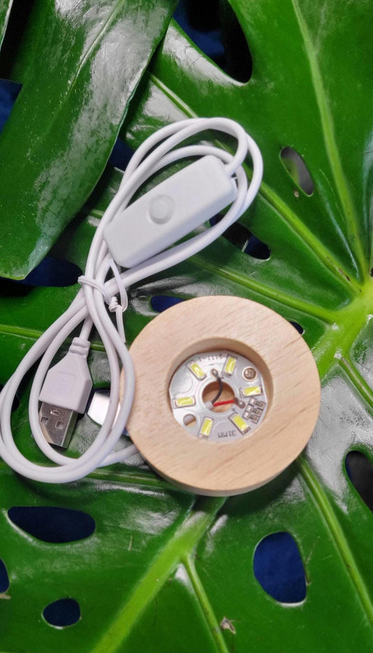 Illuminating LED Light Stand | USB Insert Only | Push Start | 2.45 inches in radius | Great for illumination of crystals | Gift Idea