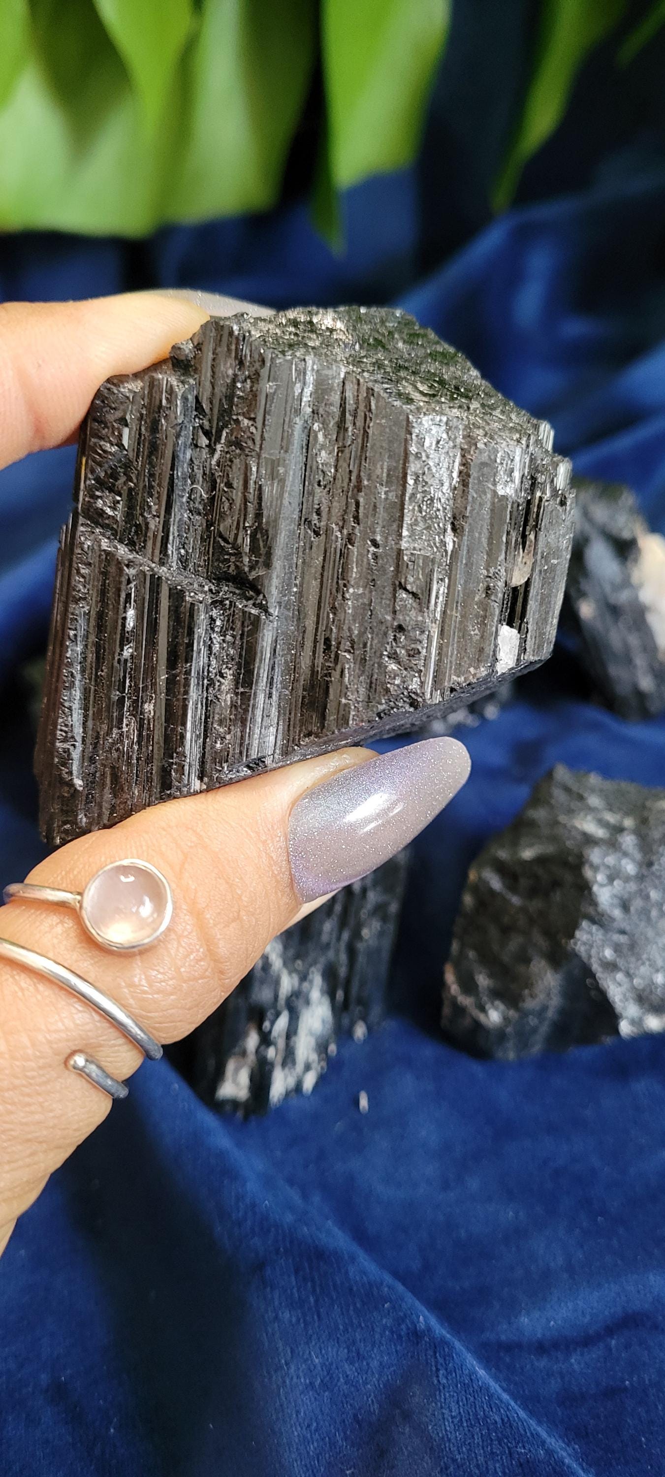 Shiny Natural Black Tourmaline with Quartz and Gold Mica | Birthday Anniversary Christmas Gift Ideas | Crystal Collector | Home Decor
