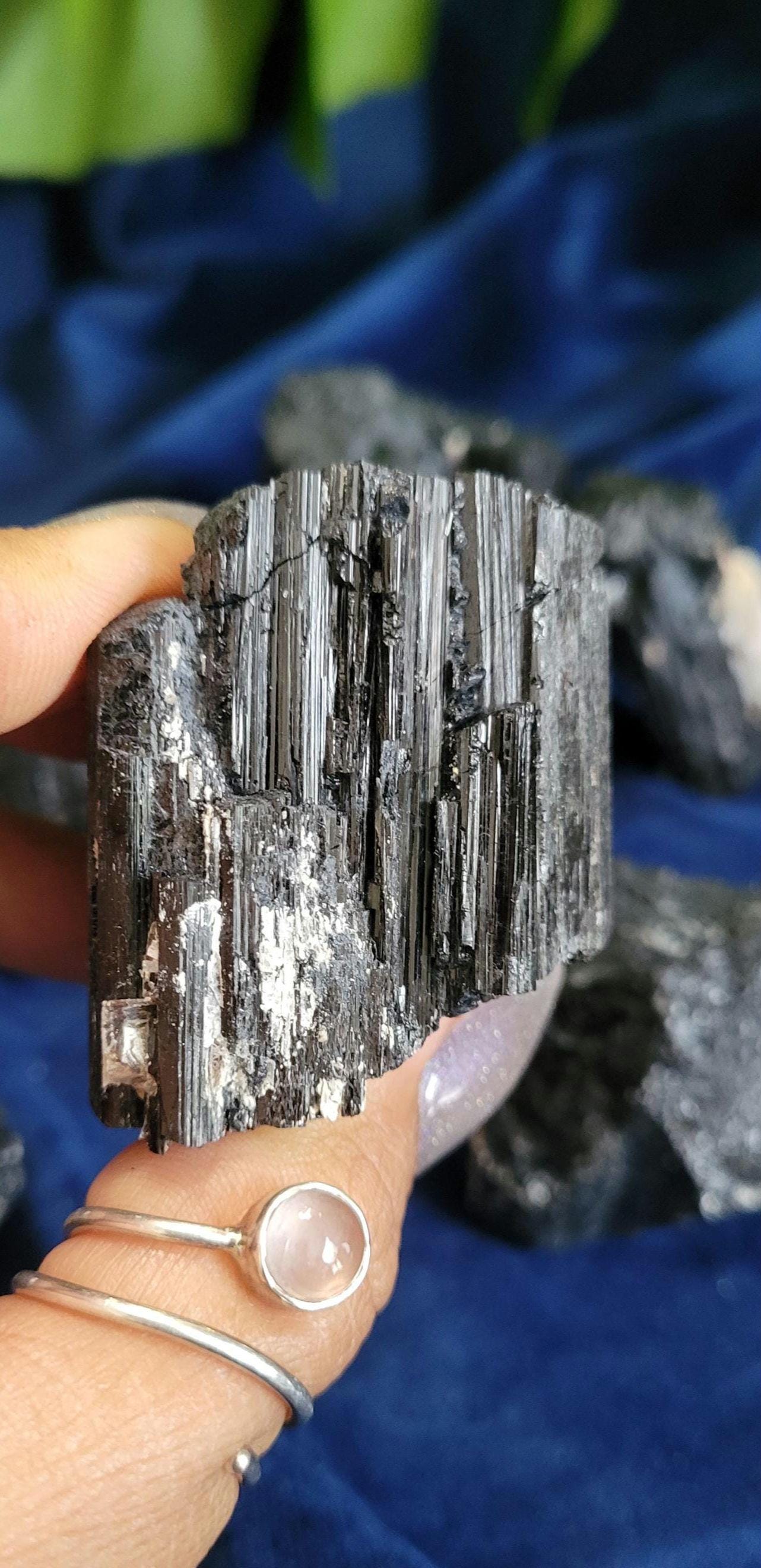 Shiny Natural Black Tourmaline with Quartz and Gold Mica | Birthday Anniversary Christmas Gift Ideas | Crystal Collector | Home Decor
