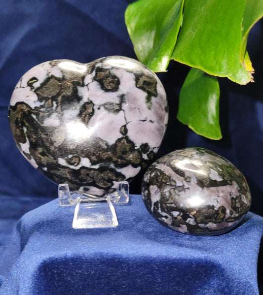 Beautiful Bundle of Merlinite|Indigo Gabbro|Heart and palm stone|Gift ideas for you|Purple and Gold Meditation|Third Eye Chakra|Grounding