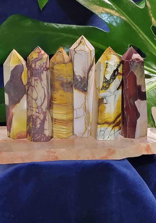 Mookaite Crystal Towers Obelisks | Your Pick | Wedding Party Birthday Christmas Gift Ideas | Purple Red Yellow Pink Beige | From Australia