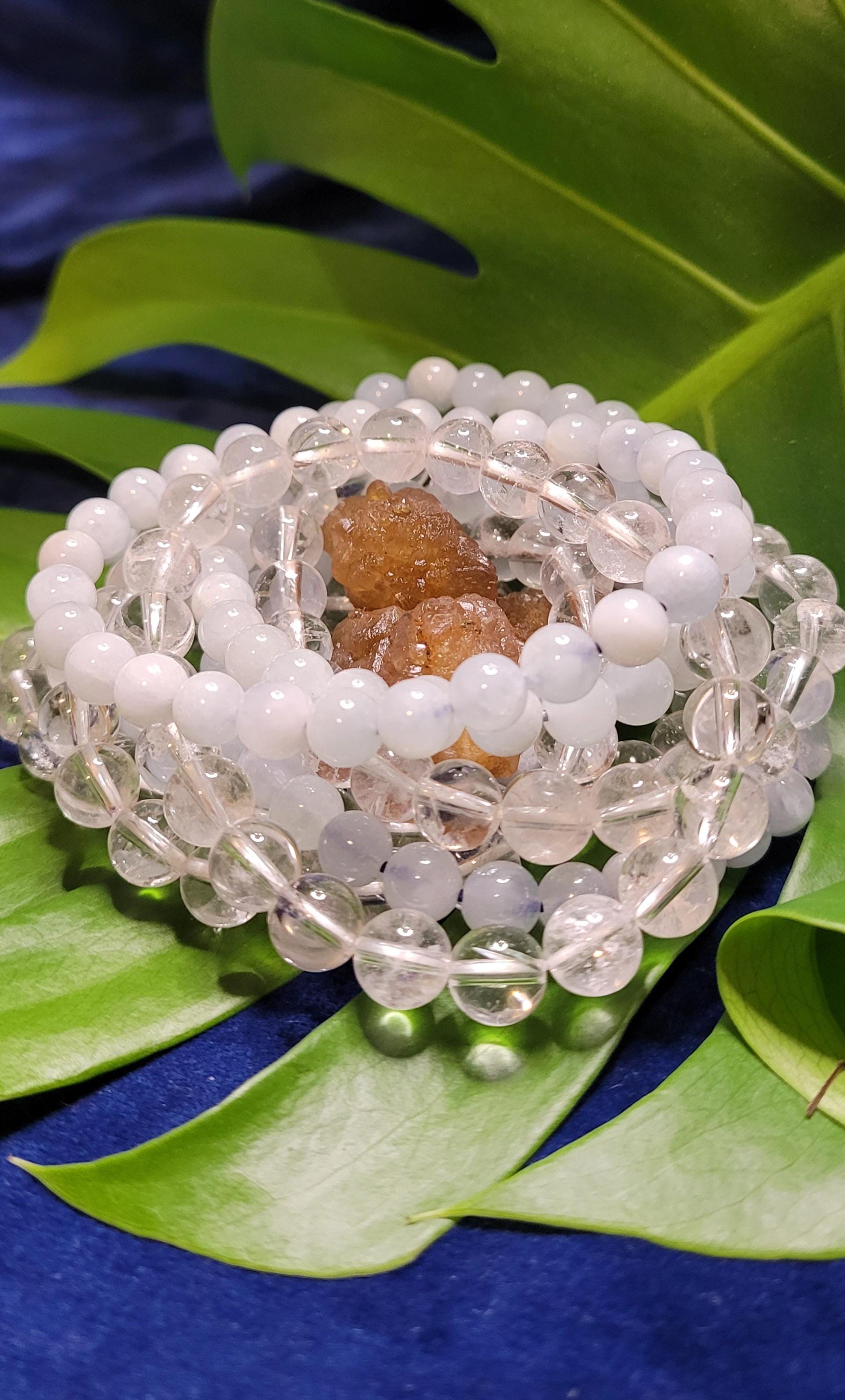 Set of (3) Enlightenment Gift Set | 7&8mm Crystal Bead Bracelets with Citrine Nugget from Morocco|Gift Ideas|Aquamarine Clear Quartz Citrine