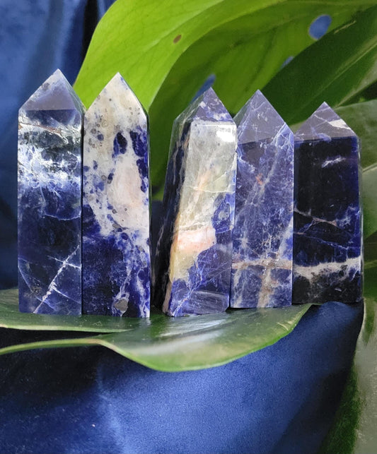 Sodalite Crystal Towers | Your Pick | Birthday Party Christmas Gift Ideas | Crystal Collectors | Brazil | Blue White Silver Orange Pink
