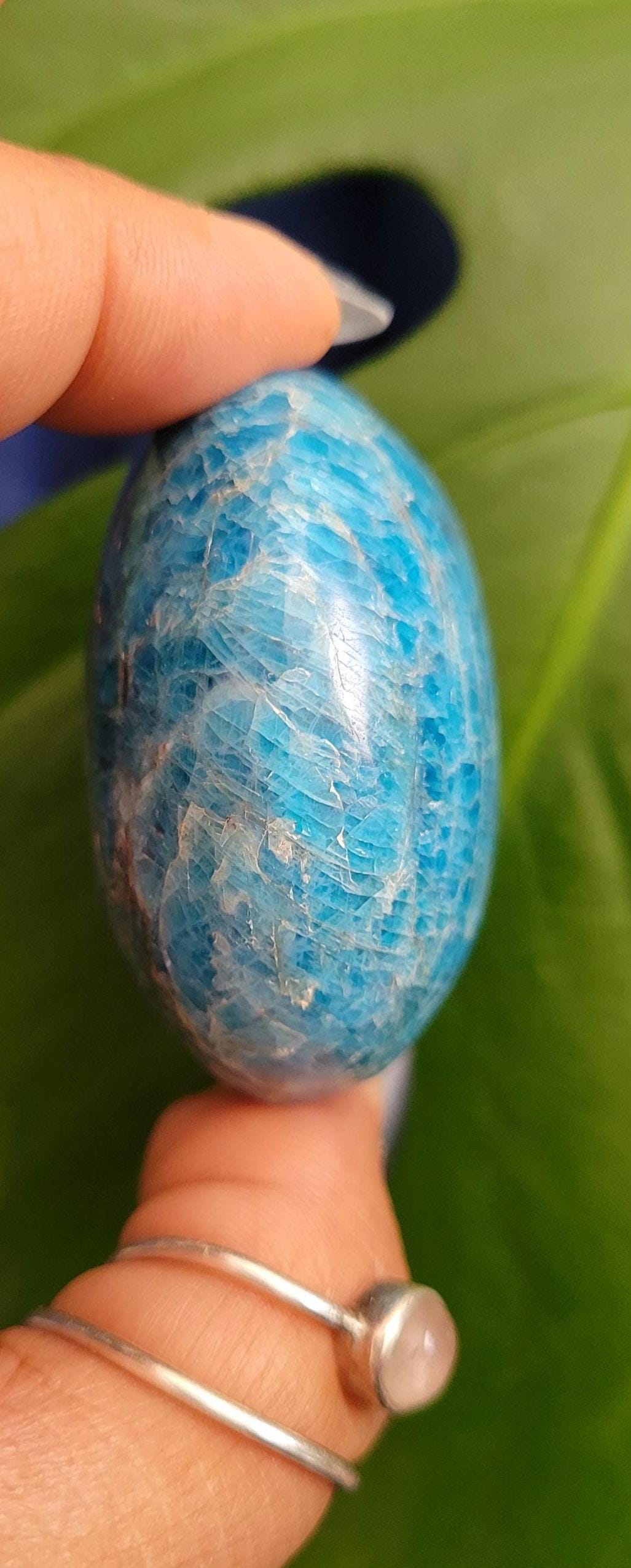Apatite Palm Stones, Large | Your Pick | Meditation | Birthday Christmas Gift Ideas for you | Electric Blue | Third Eye Chakra