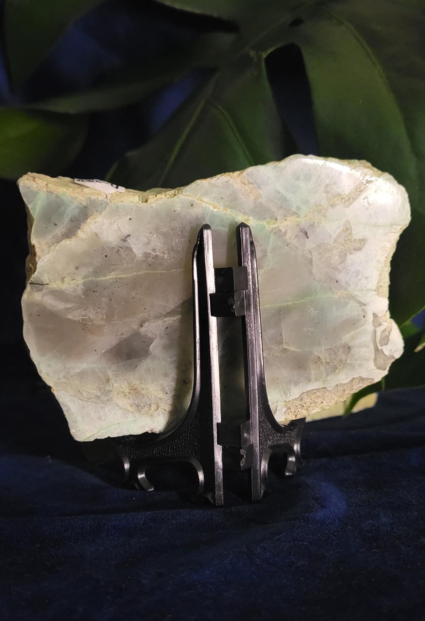 Green Moonstone - Garnierite | Double Sided Polished Slab | Crystal Collector | Home Decor | Birthday Christmas Gift | Green Gray White