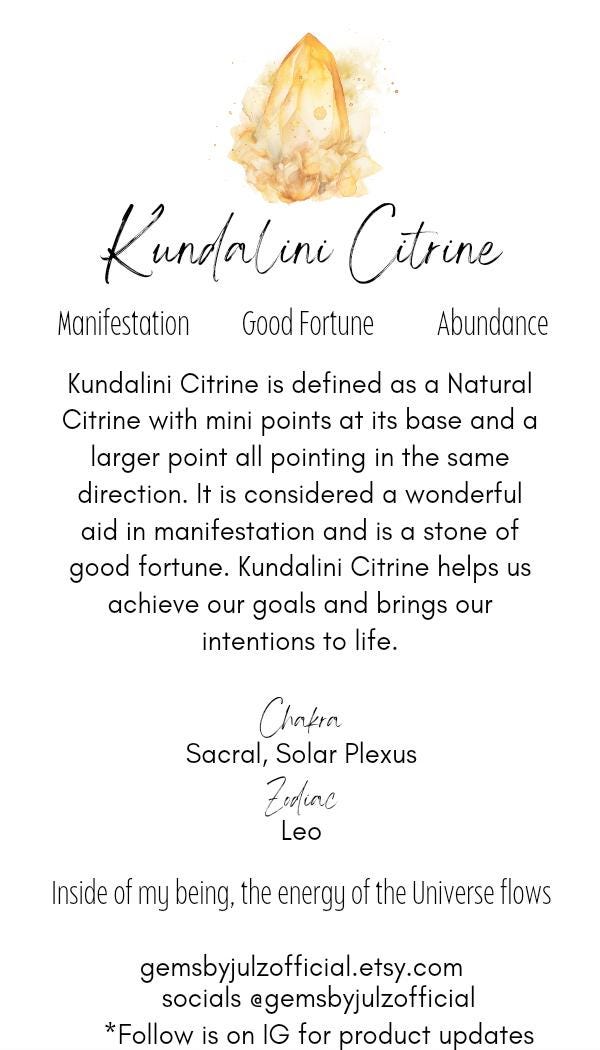 Natural Kundalini Citrine | Self-Standing Cluster from the Democratic Republic of Congo | Birthday Christmas Gift Ideas | Gold | Prosperity