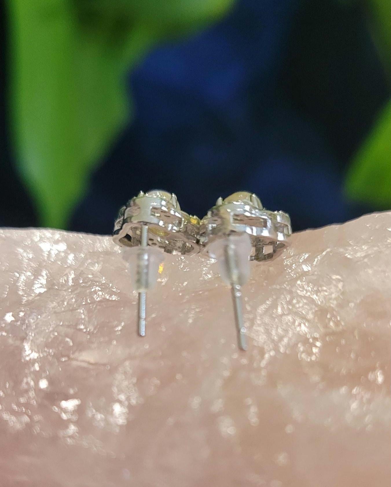 Sterling Silver Fashionable Ethiopian Opal & CZ Earrings | Crystal Jewelry and Accessories | Birthday Valentines Day Love Gift for her| S925