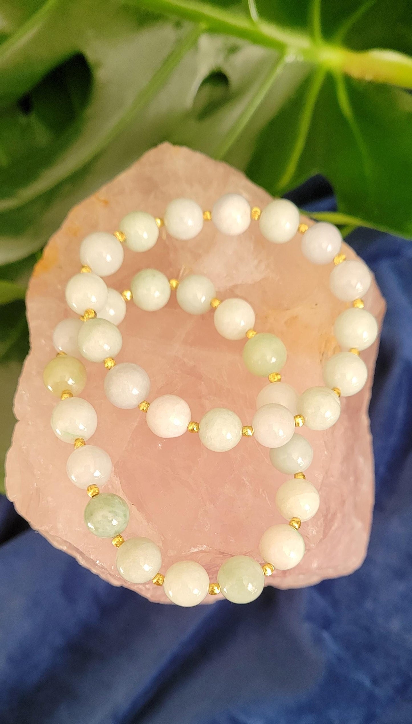 Manifest Peace & Prosperity | 10mm Jadeite Bracelet | Authentic Jade | Gifts for her and him|Handmade Dainty Minimalist Jewelry | Soft Green