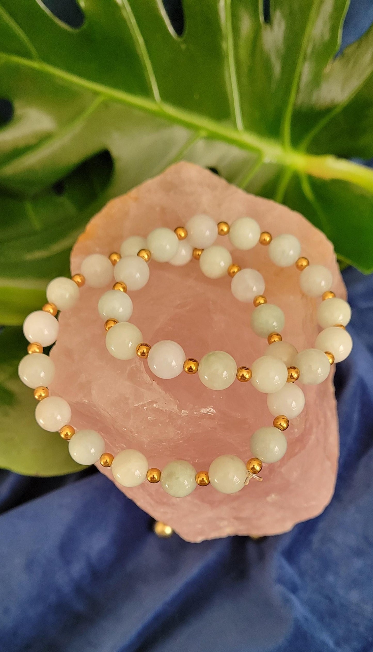 Manifest Peace & Prosperity | 10mm Jadeite Bracelet | Authentic Jade | Gifts for her and him|Handmade Dainty Minimalist Jewelry | Soft Green