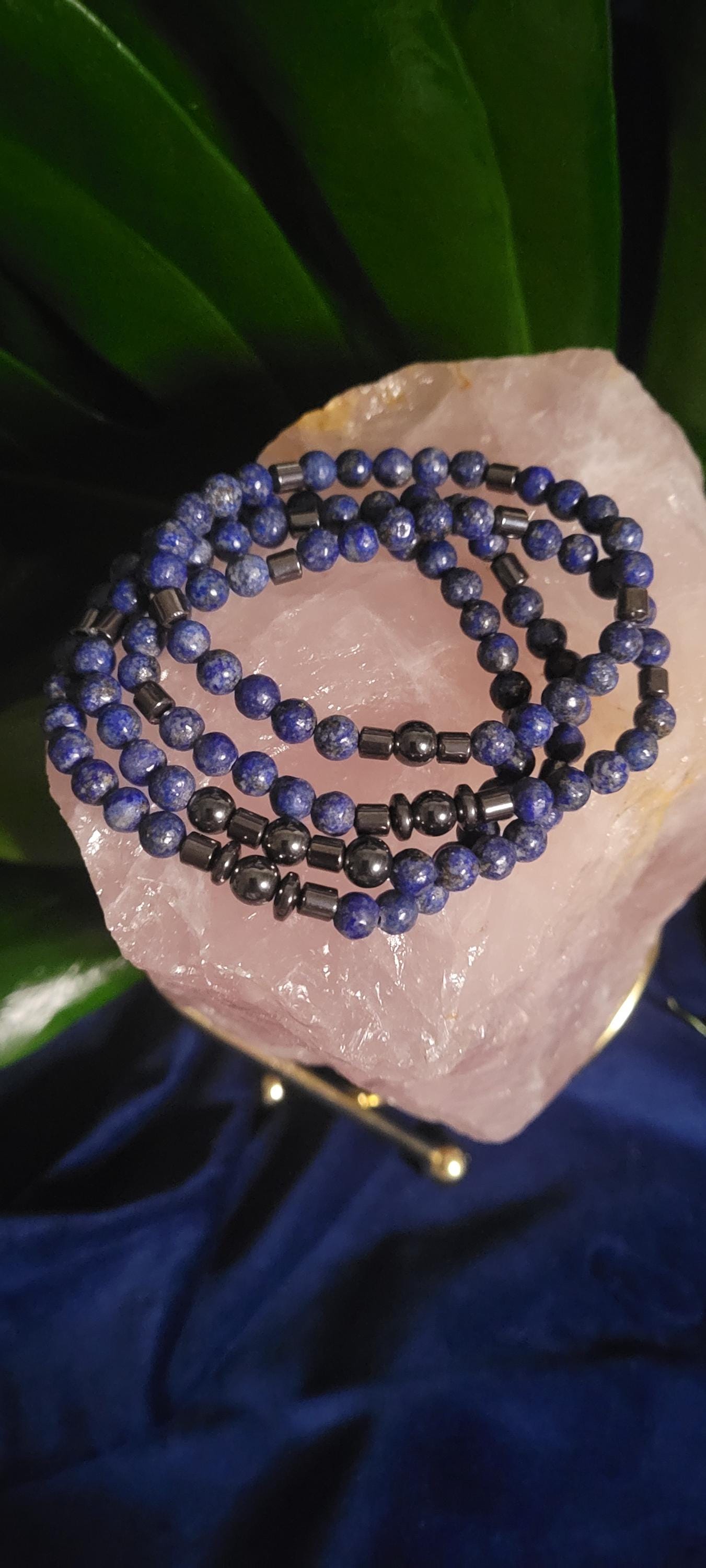 Manifest Confidence & Clarity | 6mm Lapis Lazuli One-of-a-kind Crystal Bracelet | Gifts for him and her | Handmade Dainty Jewelry | Blue