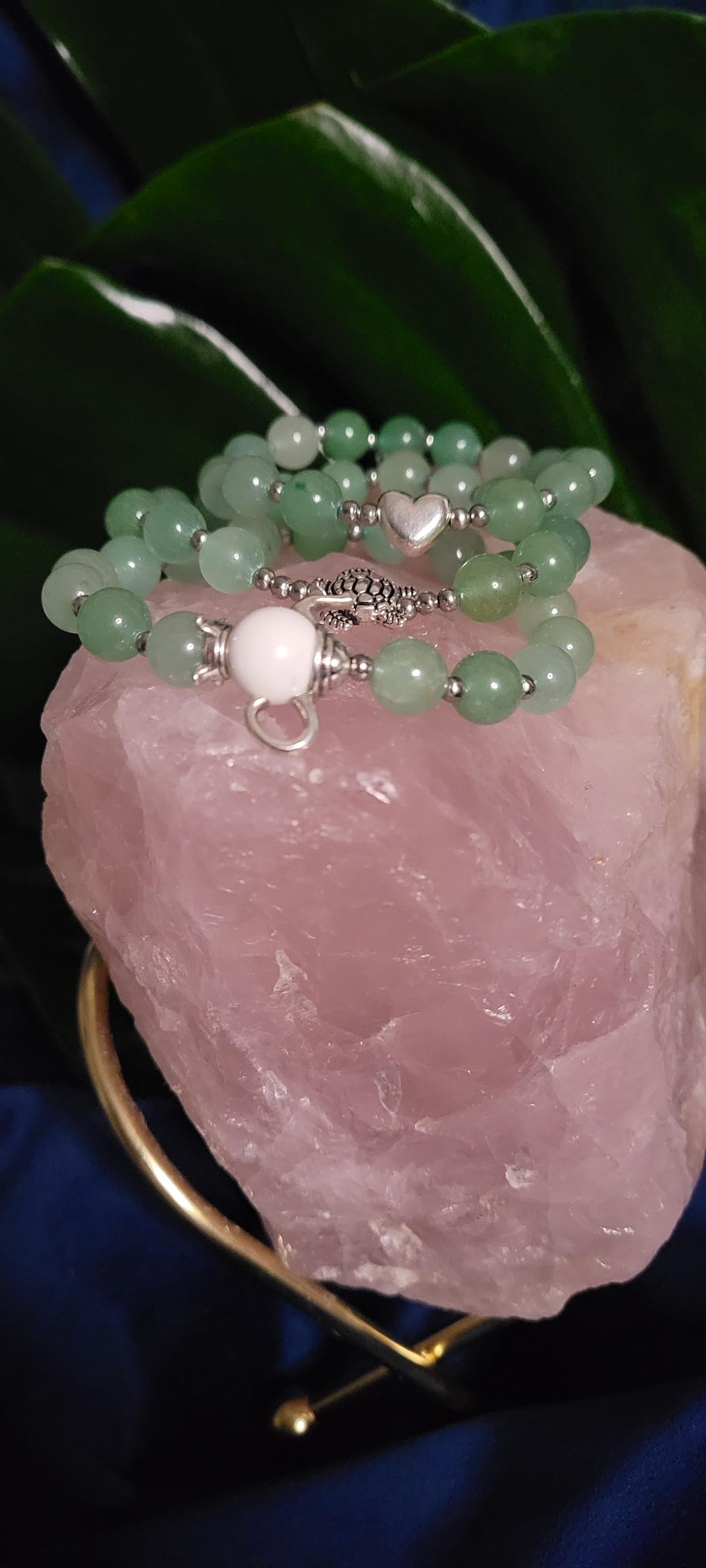 Manifest Strength & Success | 8mm Aventurine One-of-a-kind Crystal Bracelet | Gifts for him and her | Handmade Dainty Jewelry | Green