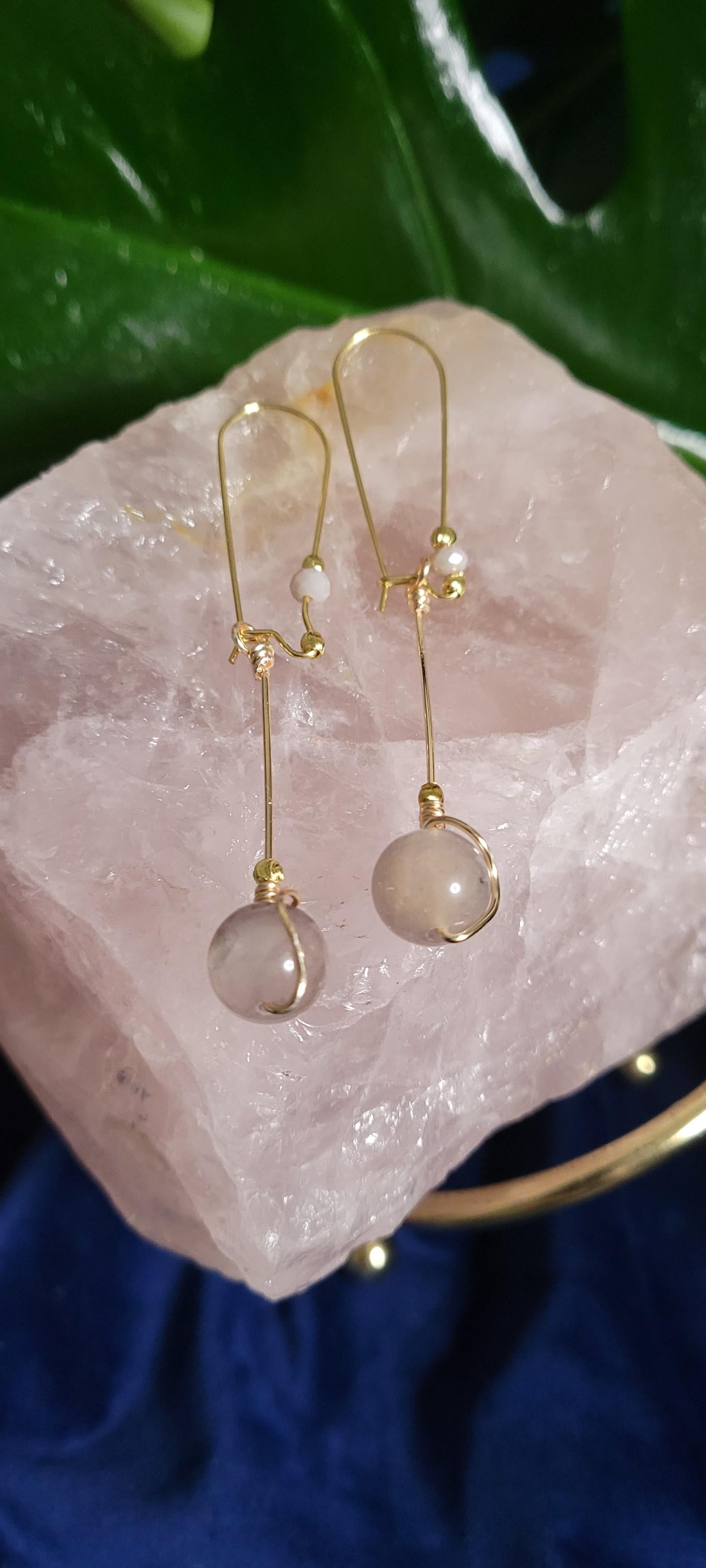 Handmade Dainty Drop Down Earrings | 10mm Crystal Bead | Jewerly & Accessories | Birthday or Valentines Day Love Gift | Unique | The Rachel