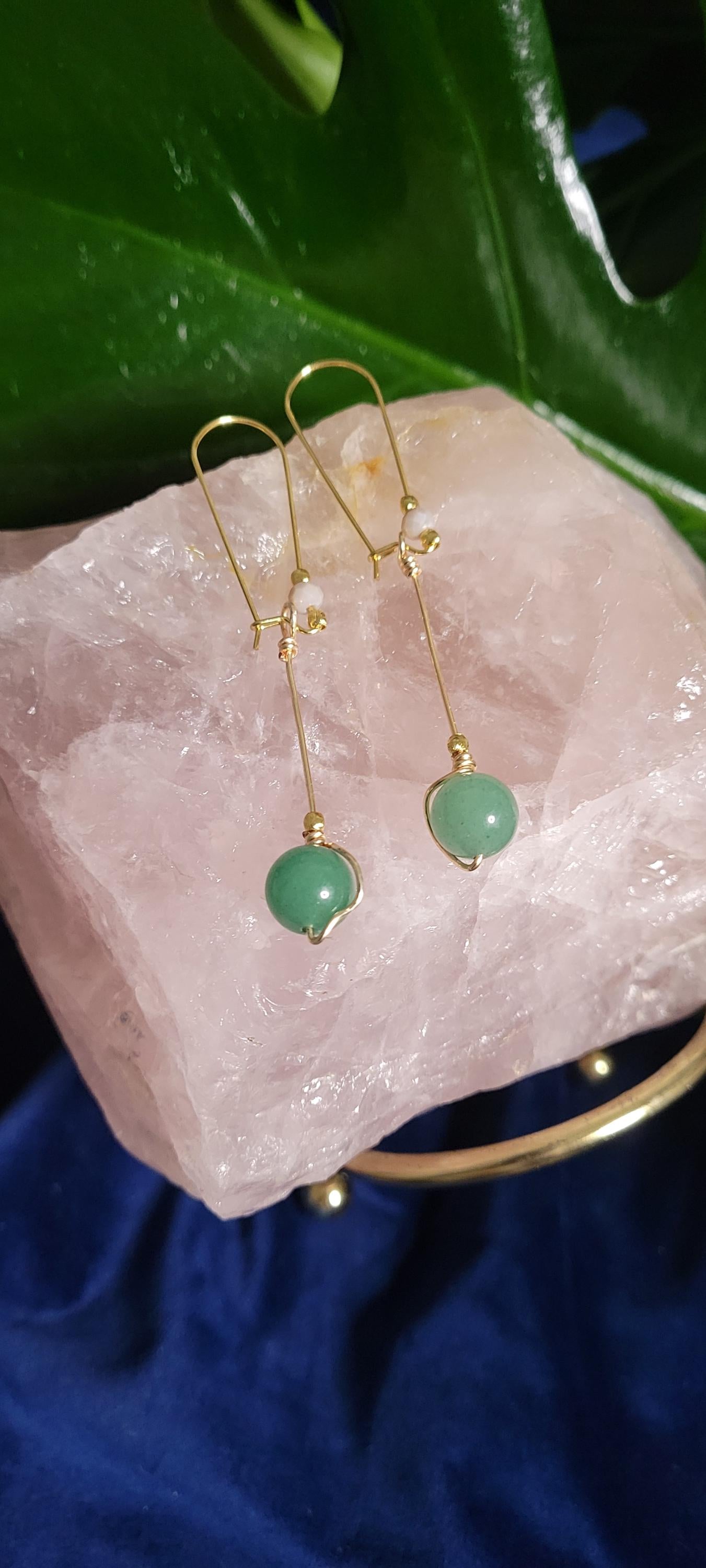Handmade Dainty Drop Down Earrings | 10mm Crystal Bead | Jewerly & Accessories | Birthday or Valentines Day Love Gift | Unique | The Rachel