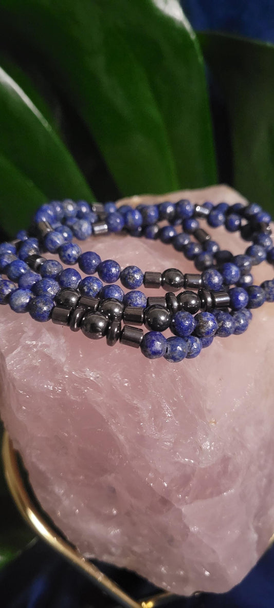 Manifest Confidence & Clarity | 6mm Lapis Lazuli One-of-a-kind Crystal Bracelet | Gifts for him and her | Handmade Dainty Jewelry | Blue