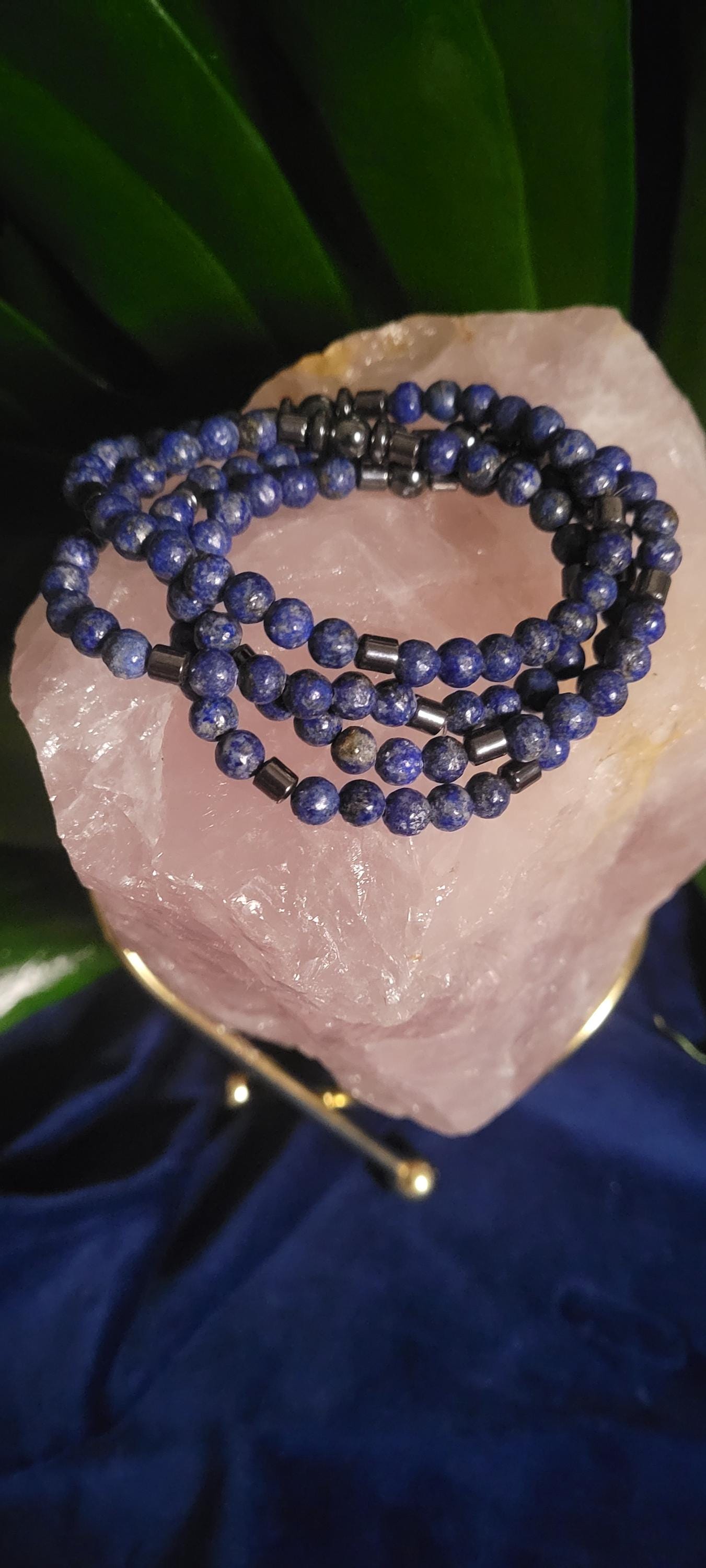 Manifest Confidence & Clarity | 6mm Lapis Lazuli One-of-a-kind Crystal Bracelet | Gifts for him and her | Handmade Dainty Jewelry | Blue