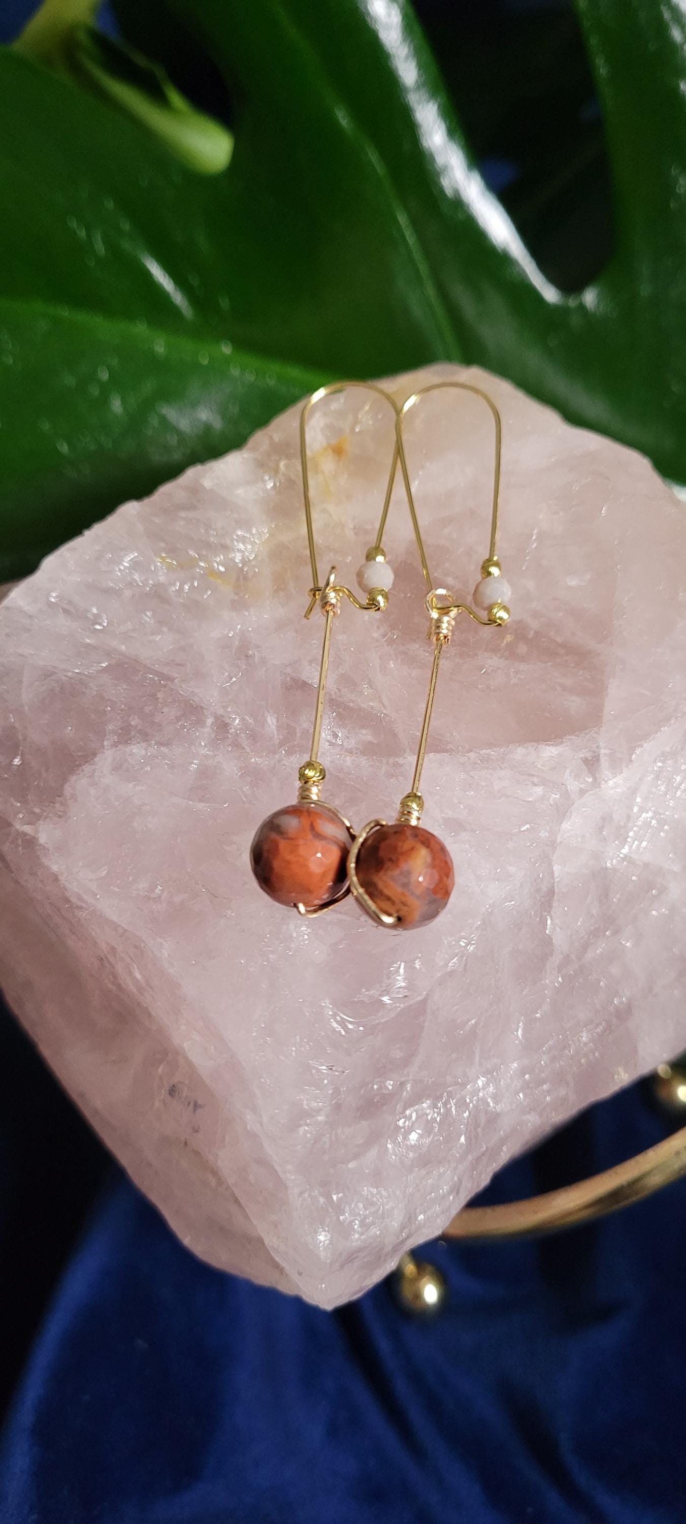 Handmade Dainty Drop Down Earrings | 10mm Crystal Bead | Jewerly & Accessories | Birthday or Valentines Day Love Gift | Unique | The Rachel