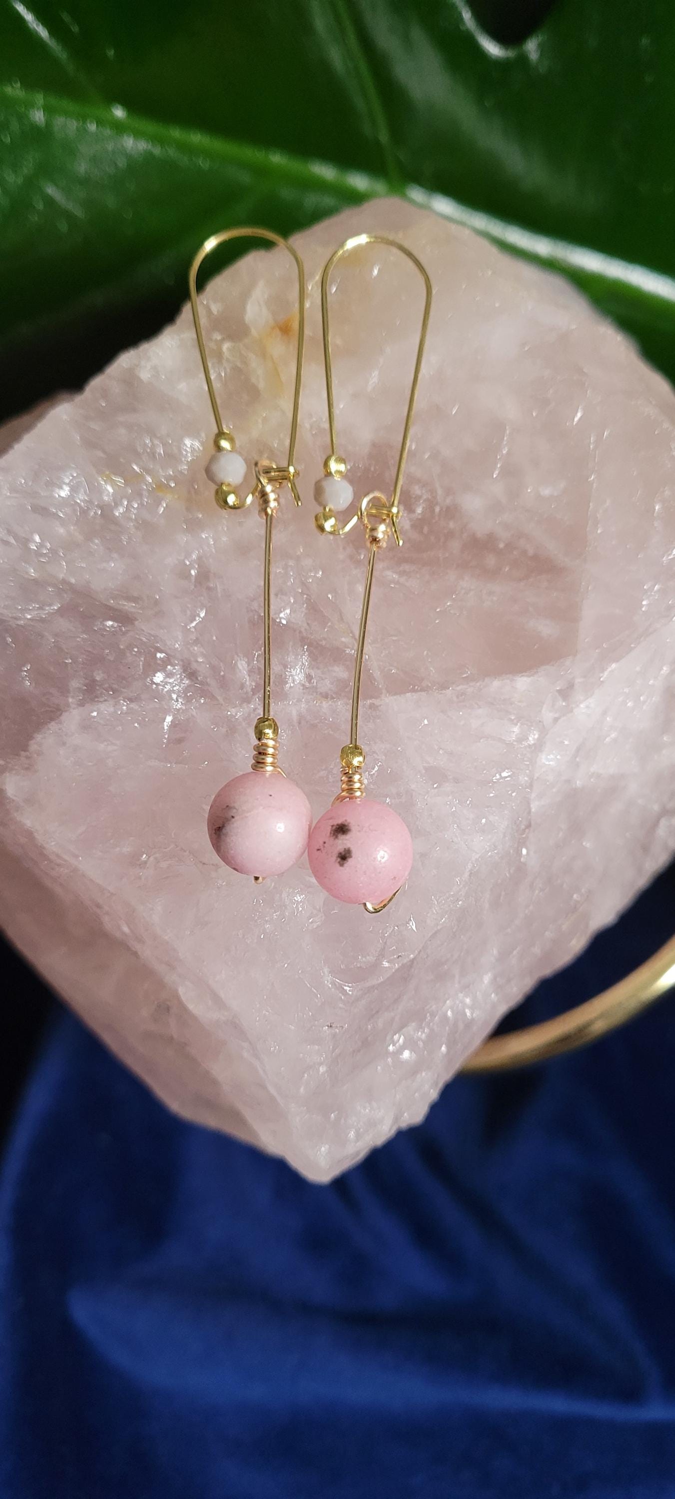 Handmade Dainty Drop Down Earrings | 10mm Crystal Bead | Jewerly & Accessories | Birthday or Valentines Day Love Gift | Unique | The Rachel
