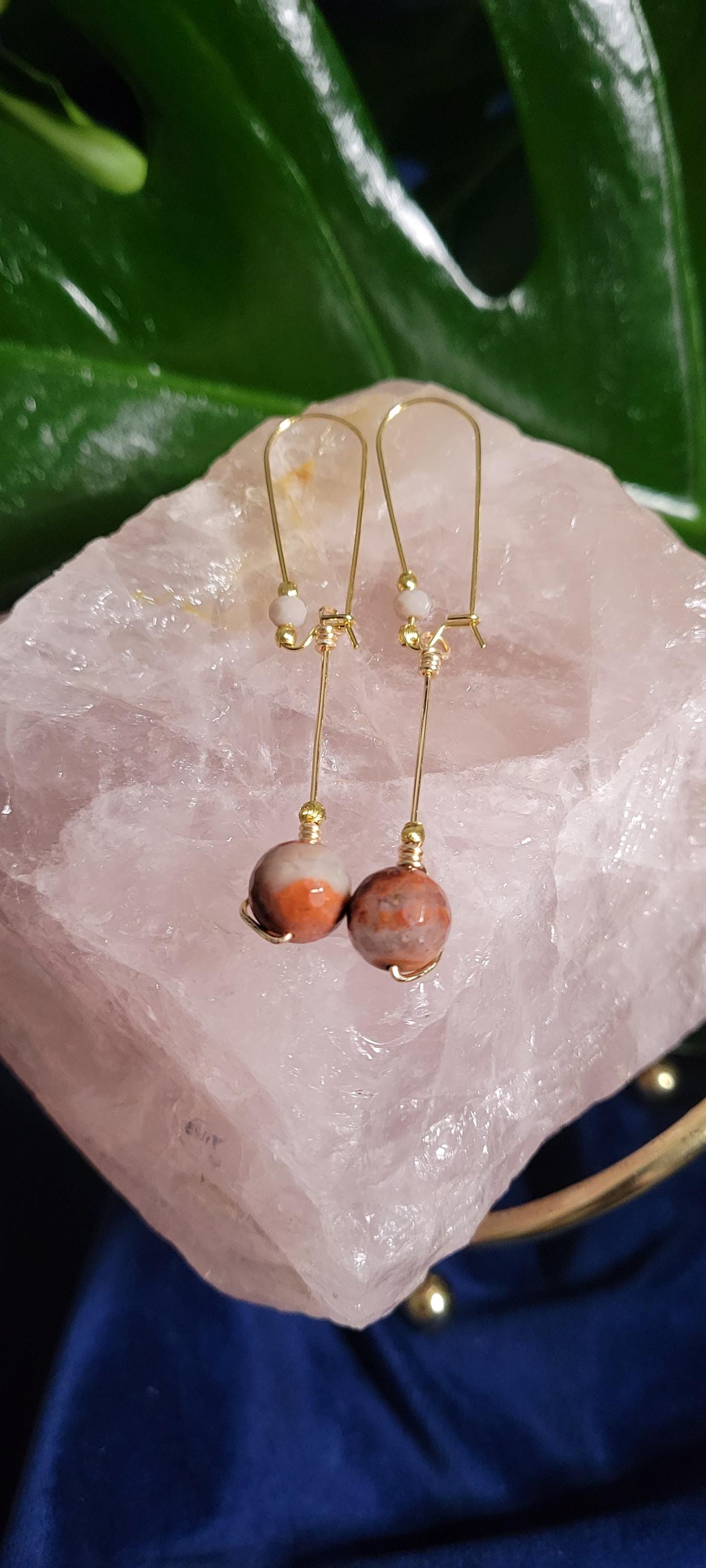 Handmade Dainty Drop Down Earrings | 10mm Crystal Bead | Jewerly & Accessories | Birthday or Valentines Day Love Gift | Unique | The Rachel