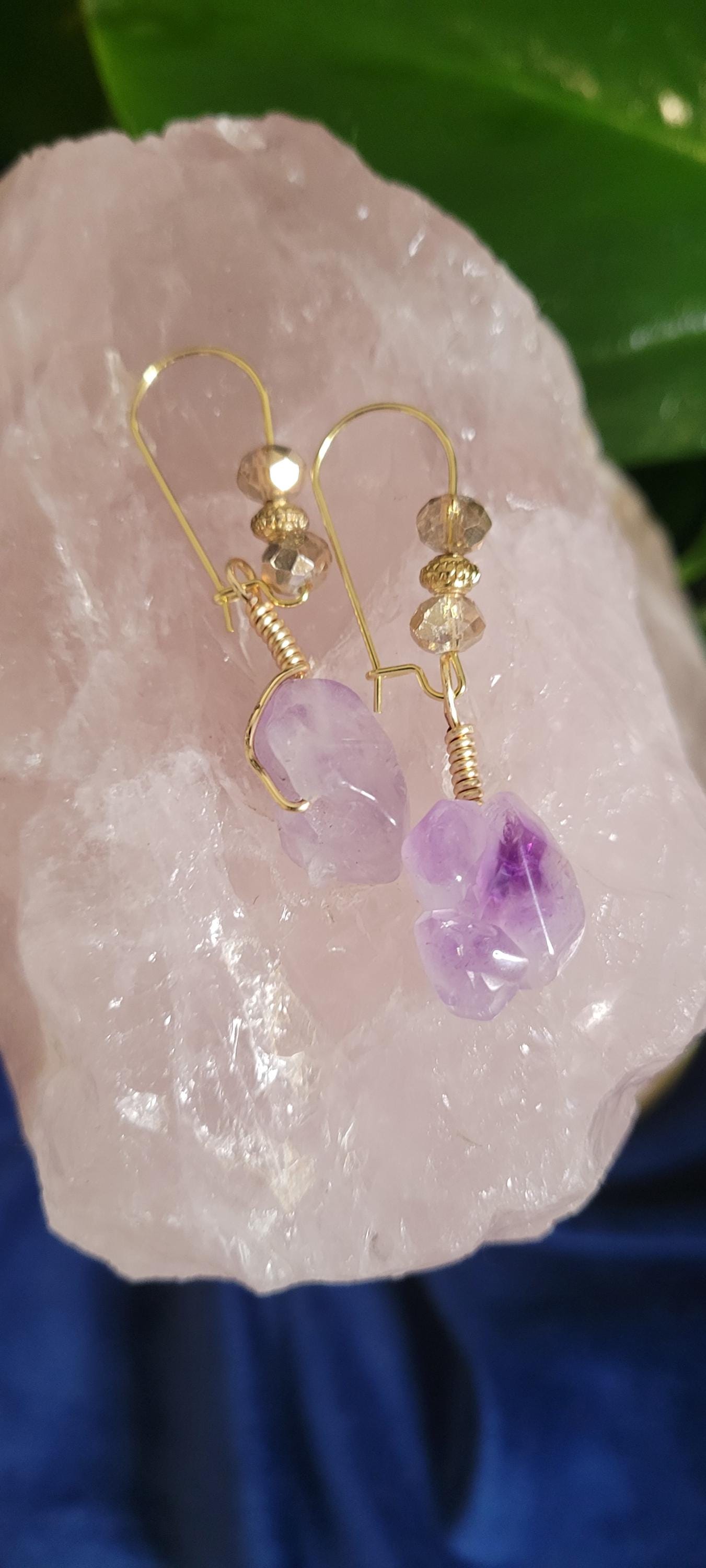 Handmade Dainty Drop Down Earrings 13mm | Unique Crystal Jewelry & Accessories | Her Birthday or Valentines Day Love Gift | The Jerri | Purp
