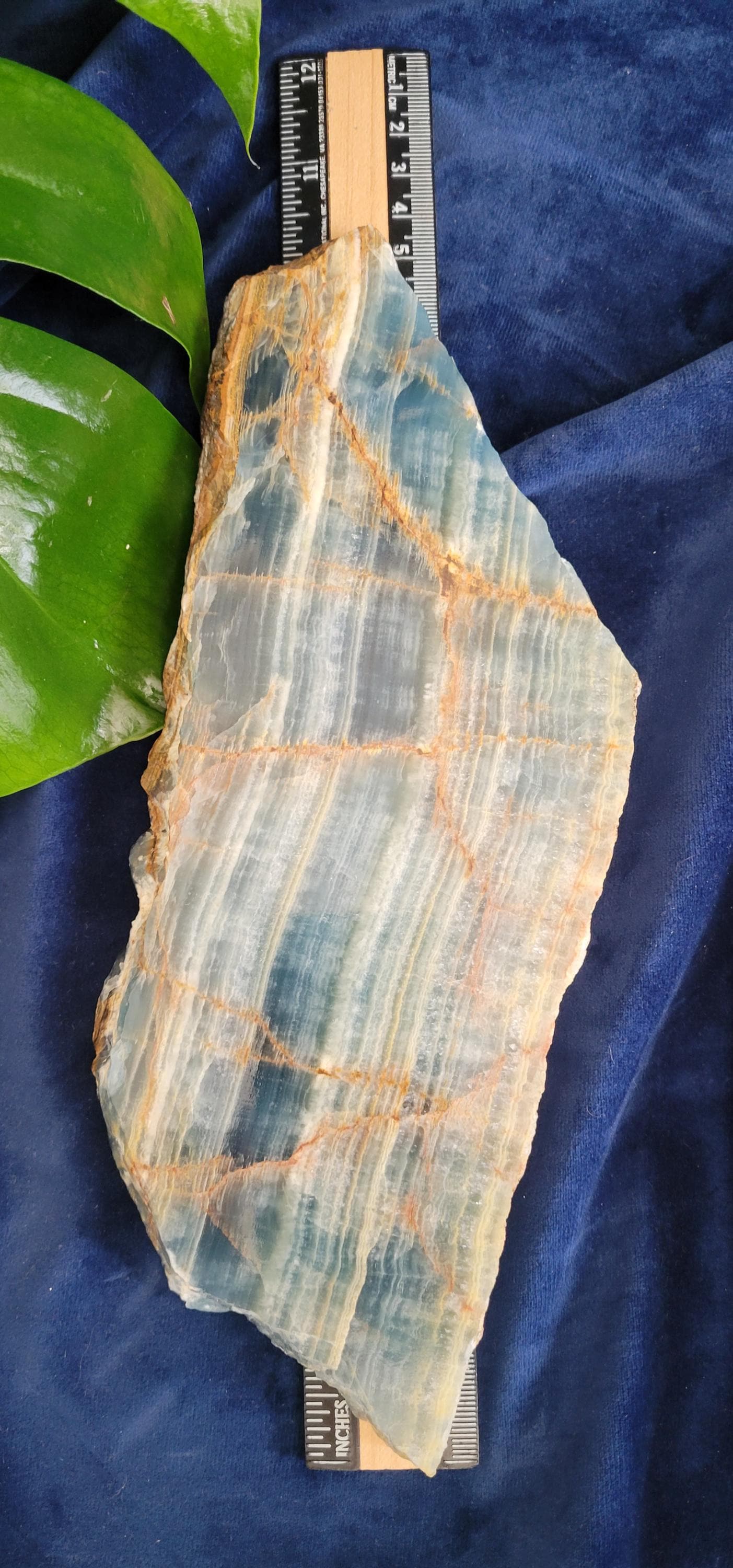 Gorgeous Uncommon Blue Onyx Slab with Stand | Crystal Collector | Home Decor | Gift Ideas | Grounding & Strength | Root Chakra | From Mexico