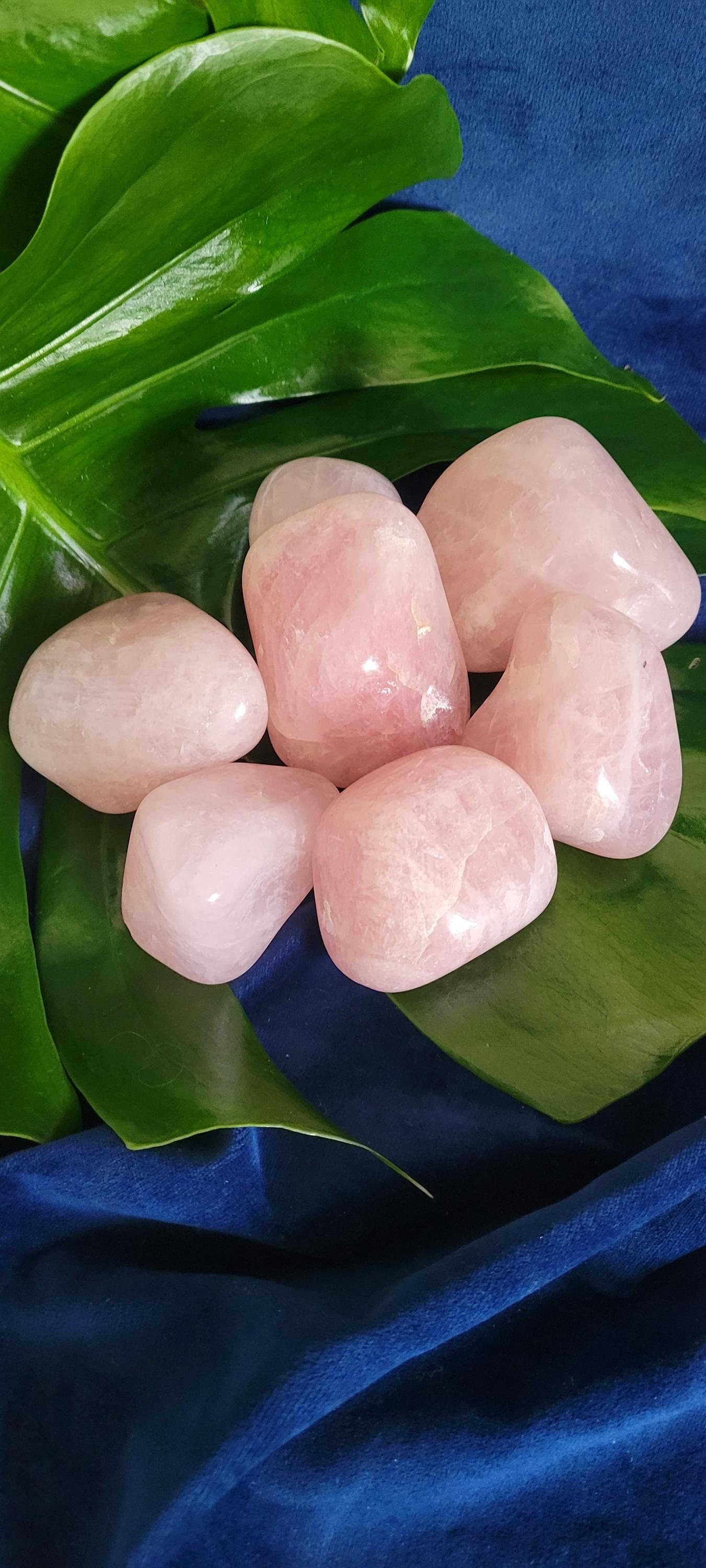 XL Rose Quartz Palmstones | Meditation Tool | Love Stone | Heart Chakra | Cute Home Decor | Gift Ideas for Crystal Collectors | Pastel Pink