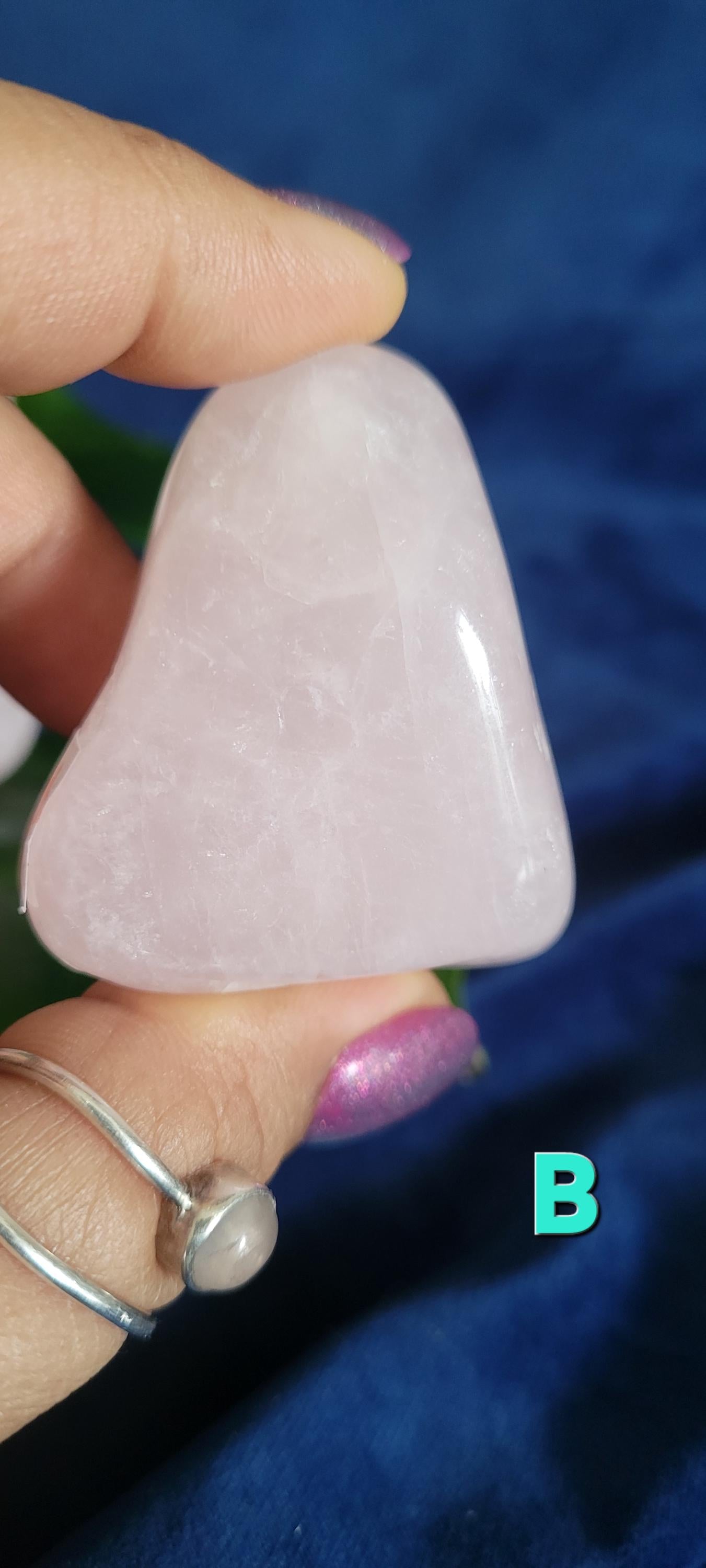 XL Rose Quartz Palmstones | Meditation Tool | Love Stone | Heart Chakra | Cute Home Decor | Gift Ideas for Crystal Collectors | Pastel Pink