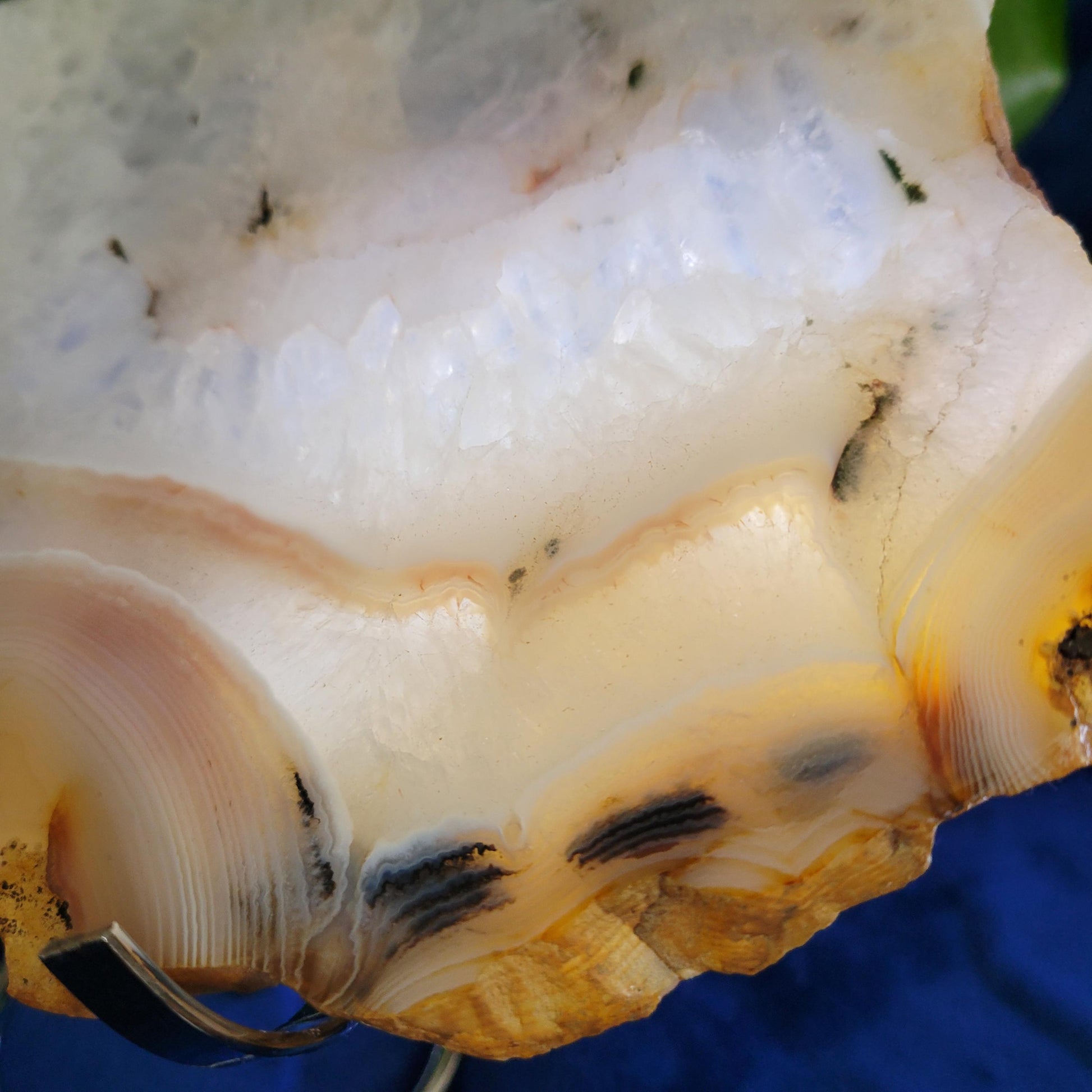 Dendritic Agate Slab with Stand | High Quality Quartz Crystal and Beautiful Banding | Crystal Collector | Love Gift | Harmony & Balance 540g
