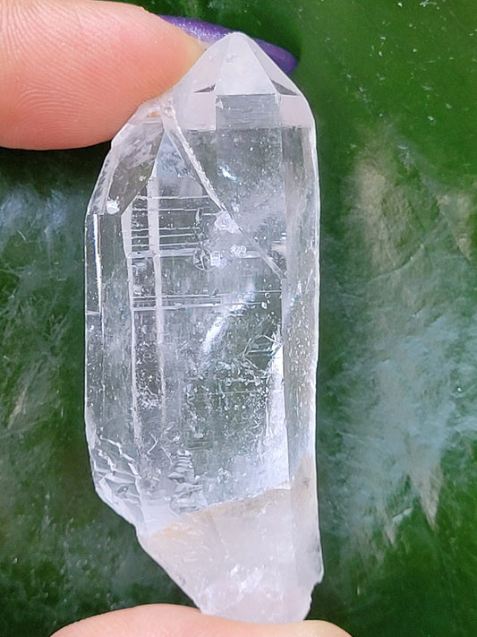 Lemurian Clear Quartz Raw & Natural Crystal Twin Points with Golden Healer from Arkansas | Home Office Decor | Crown Chakra Energy | Gift