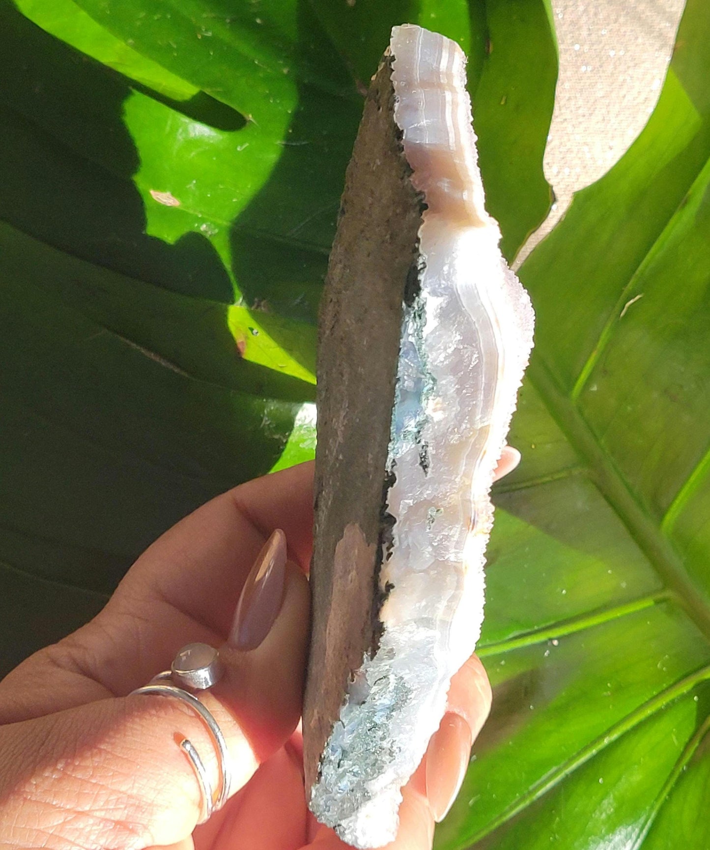 Blue Lace Agate Crystallized Geode | Raw Specimen | Home Office Decor | Manifestation Tool | Throat Chakra | Crystal Collectors Gift for you