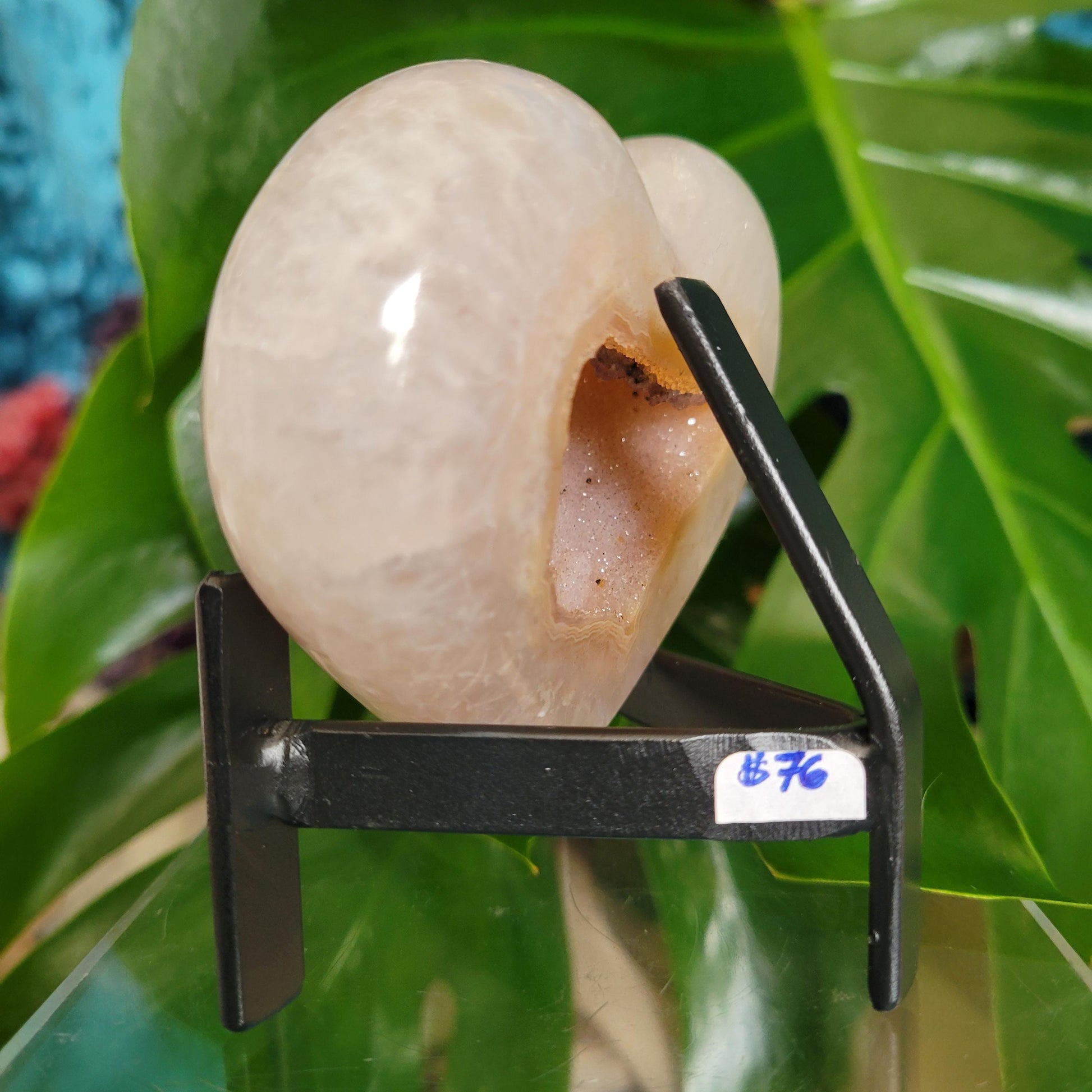 Stunning Druzy Agate Heart with Stand | Crystal Collector | Luxury Home Decor | Love You Gift | Statement Piece | Harmony & Balance| 0.5lbs