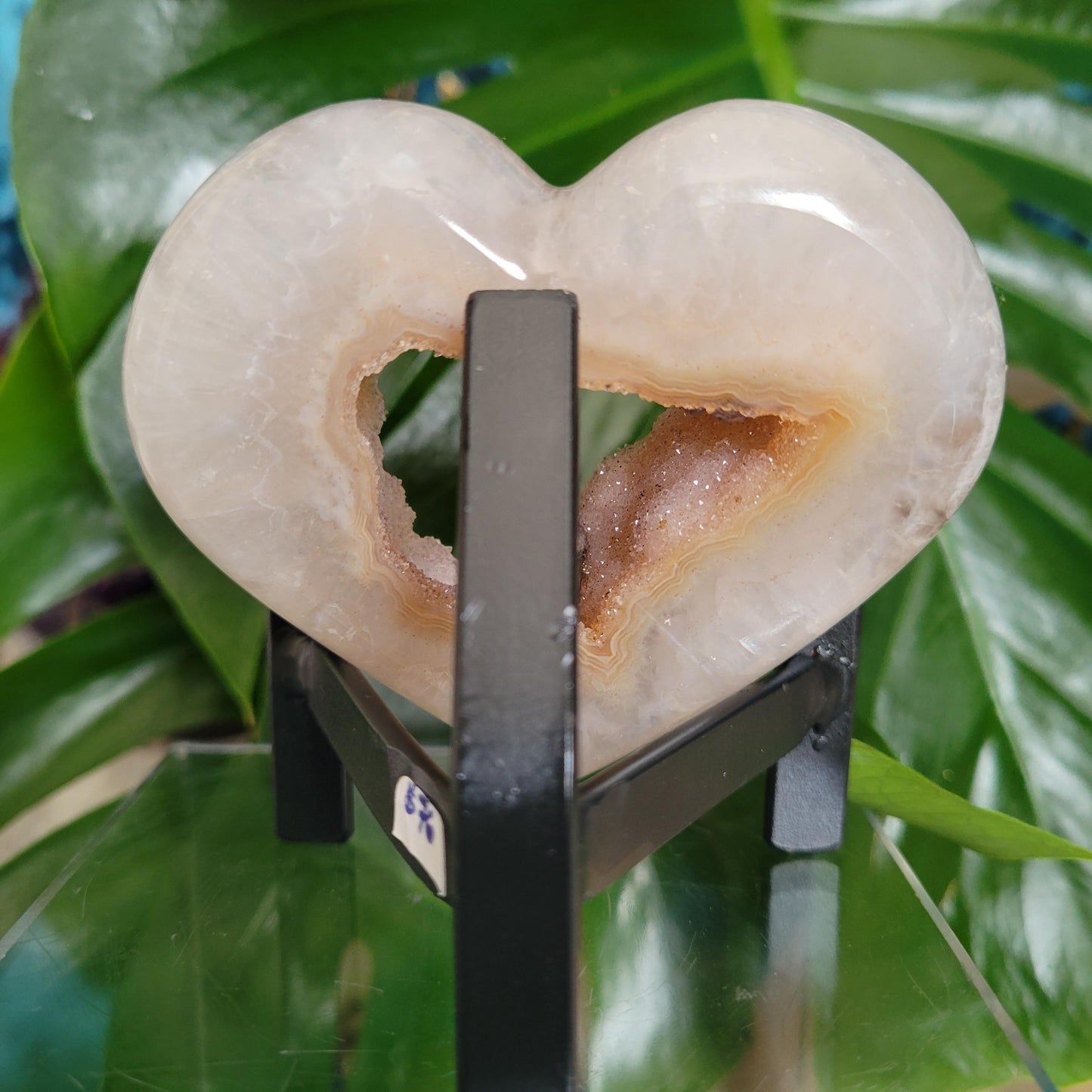 Stunning Druzy Agate Heart with Stand | Crystal Collector | Luxury Home Decor | Love You Gift | Statement Piece | Harmony & Balance| 0.5lbs