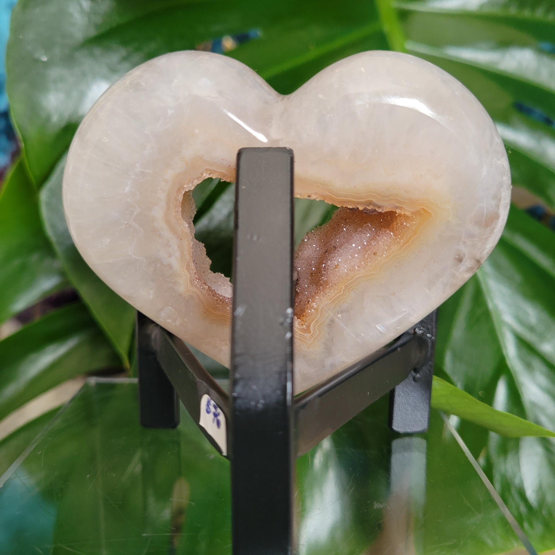 Stunning Druzy Agate Heart with Stand | Crystal Collector | Luxury Home Decor | Love You Gift | Statement Piece | Harmony & Balance| 0.5lbs