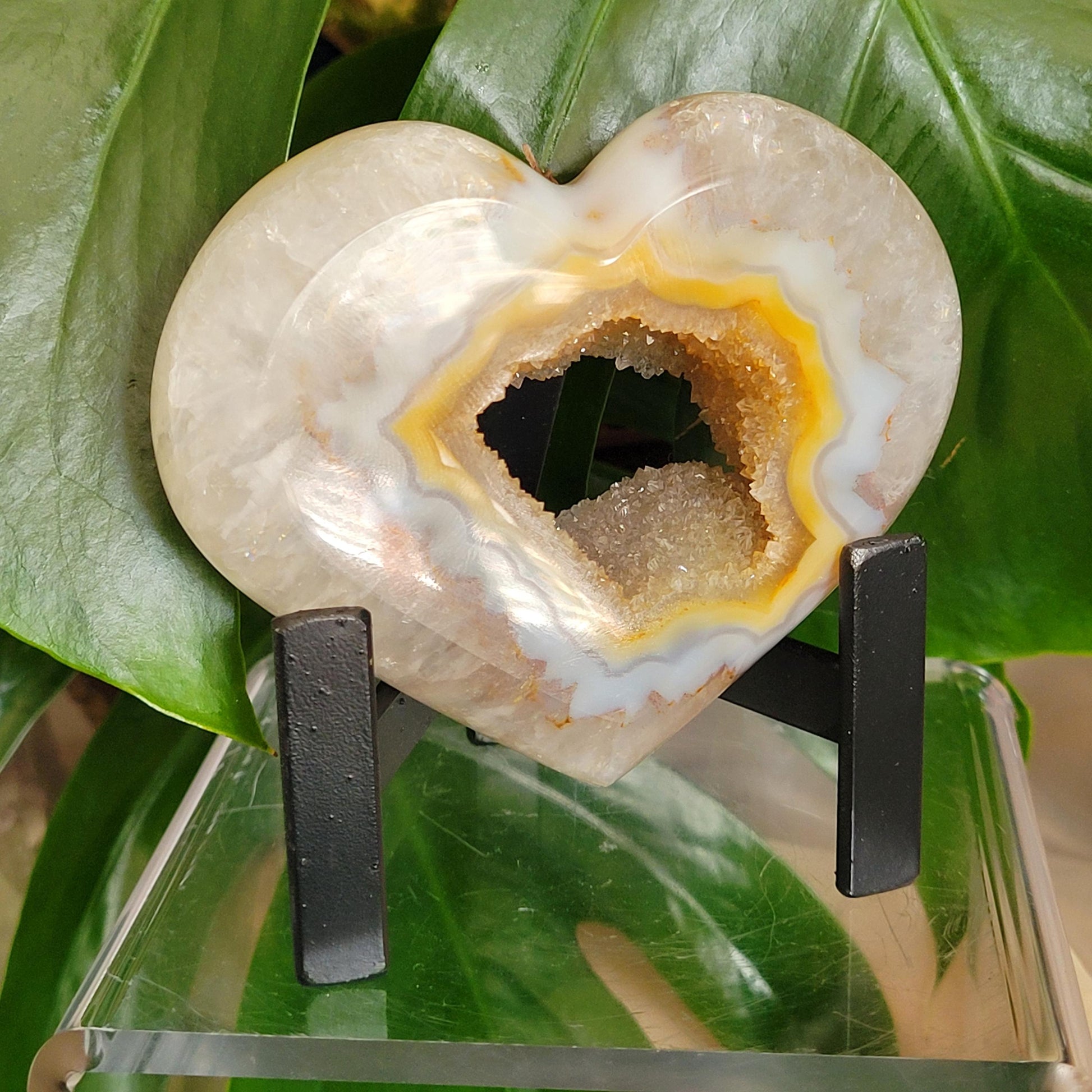 Stunning Druzy Agate Heart with Stand | Crystal Collector | Luxury Home Decor | Love You Gift | Statement Piece |Harmony & Balance| 0.56lbs