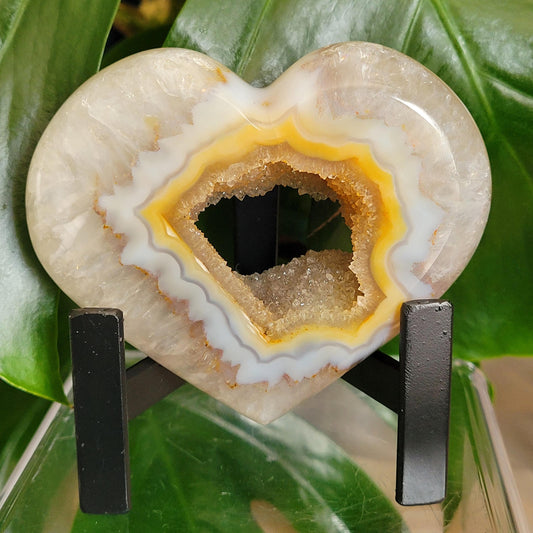 Stunning Druzy Agate Heart with Stand | Crystal Collector | Luxury Home Decor | Love You Gift | Statement Piece |Harmony & Balance| 0.56lbs