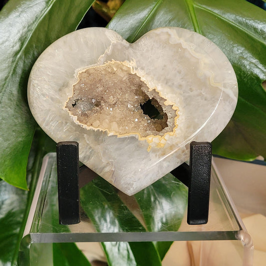 Stunning Druzy Agate Heart with Stand | Crystal Collector | Luxury Home Decor | Love You Gift | Statement Piece |Harmony & Balance| 0.61lbs