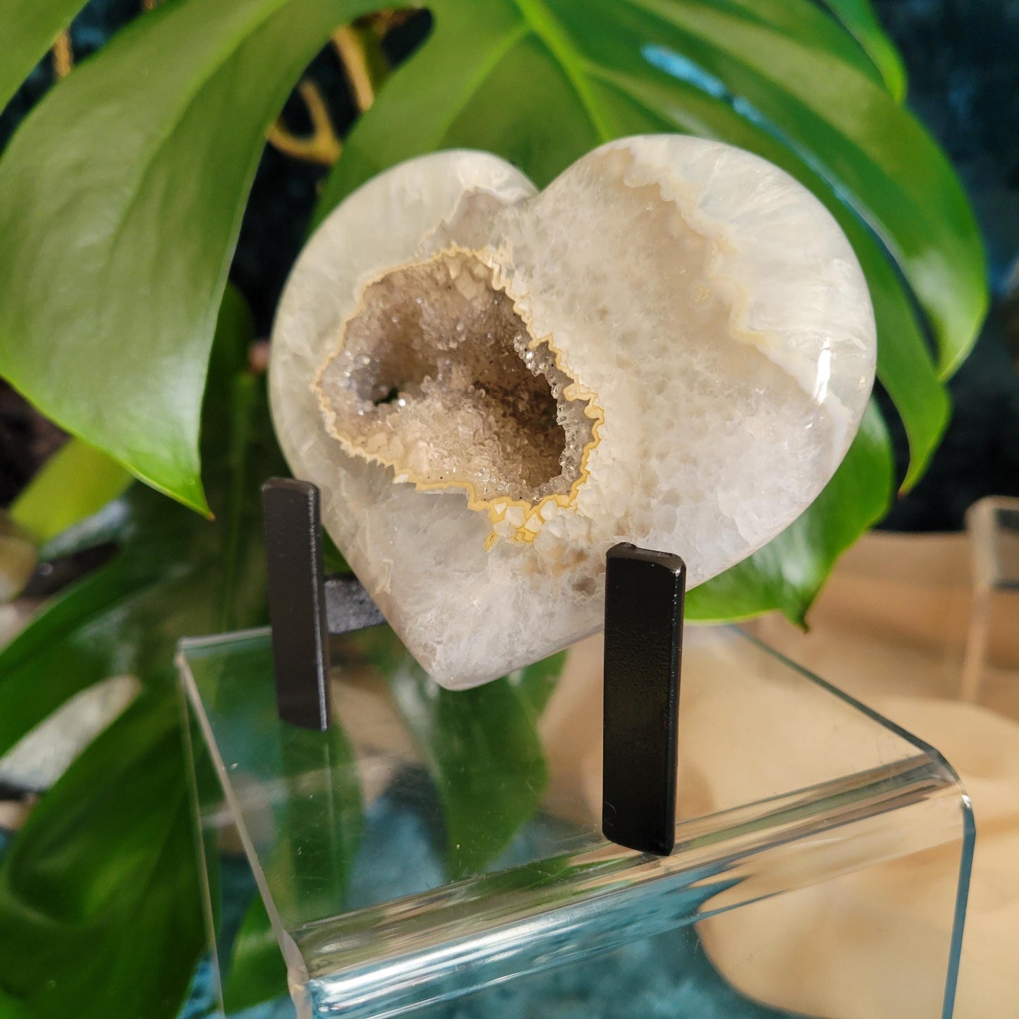 Stunning Druzy Agate Heart with Stand | Crystal Collector | Luxury Home Decor | Love You Gift | Statement Piece |Harmony & Balance| 0.61lbs