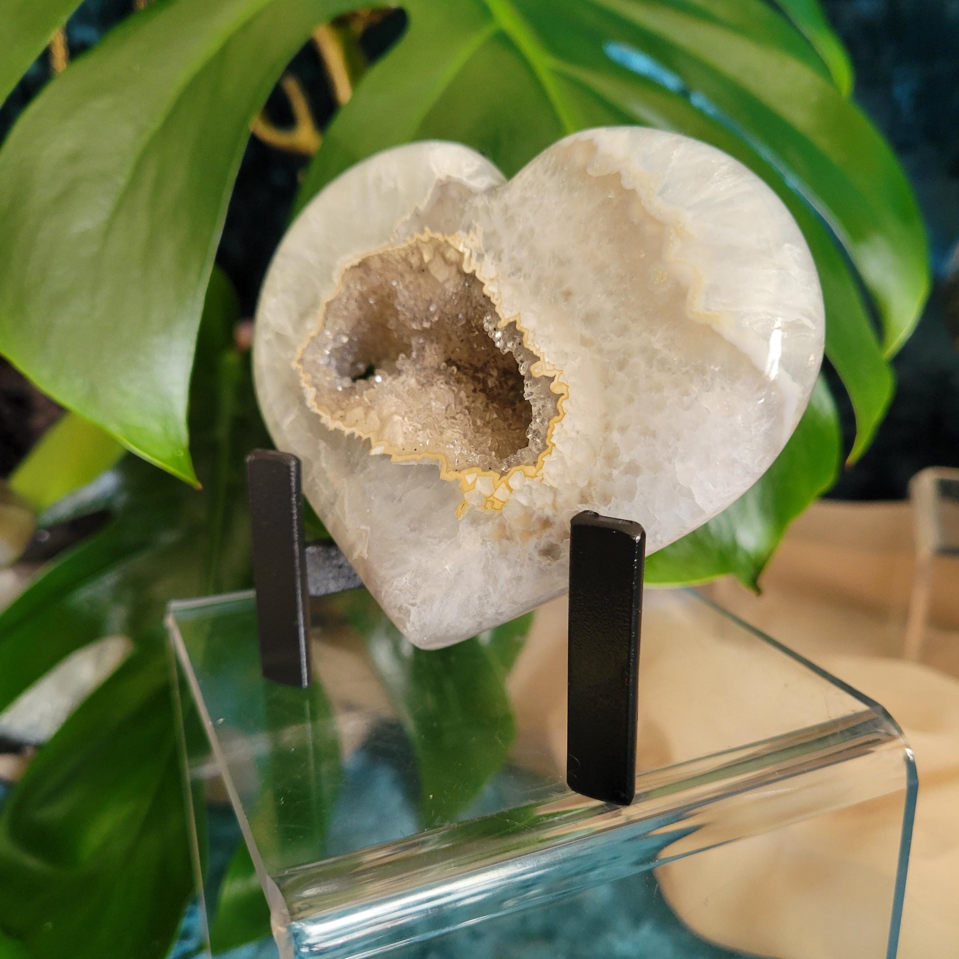 Stunning Druzy Agate Heart with Stand | Crystal Collector | Luxury Home Decor | Love You Gift | Statement Piece |Harmony & Balance| 0.61lbs