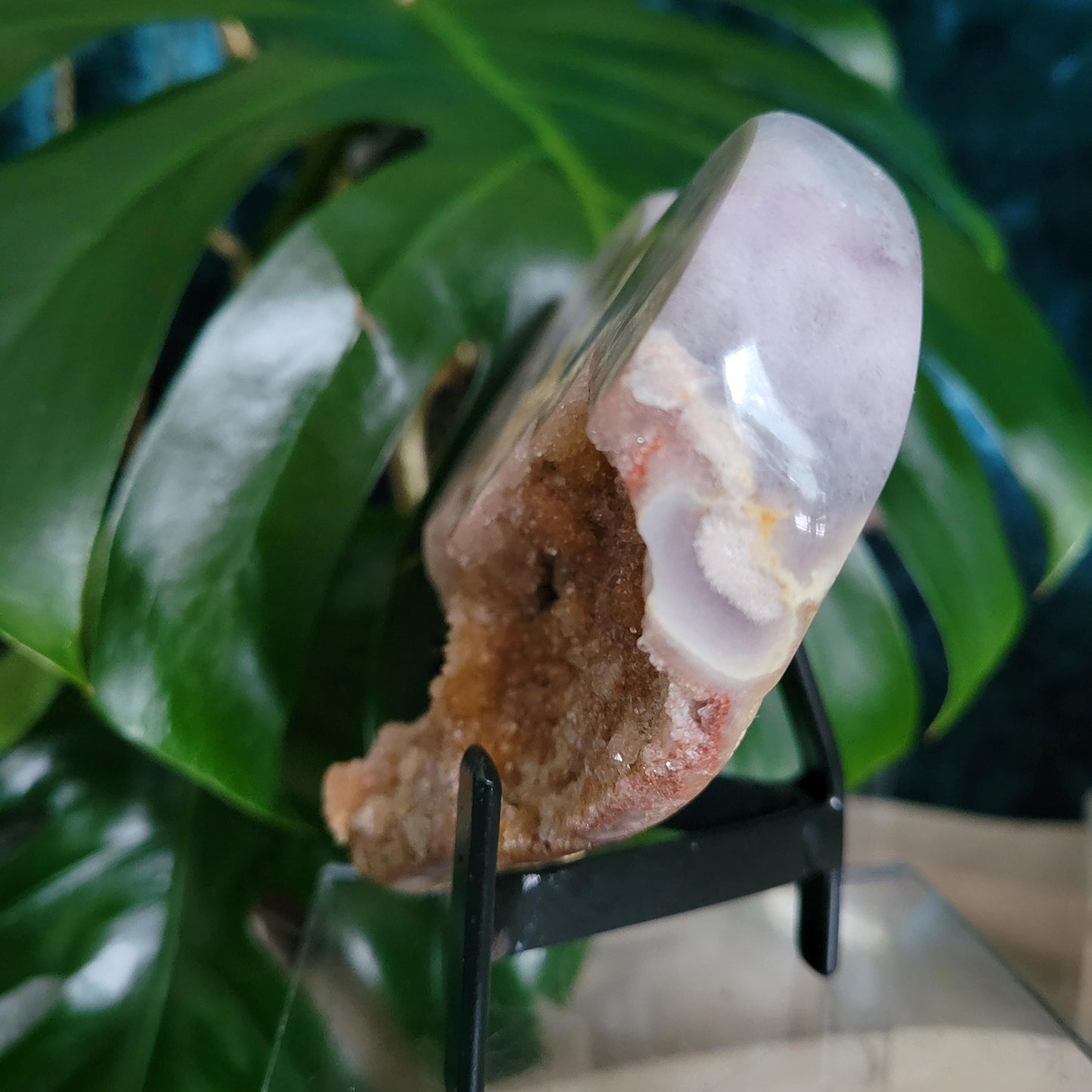 Gorgeous Pink Druzy Amethyst Heart Carving with Metal Stand | Gem & Mineral Collectors | Birthday Love Christmas Gift for you | Pink | 1 lb
