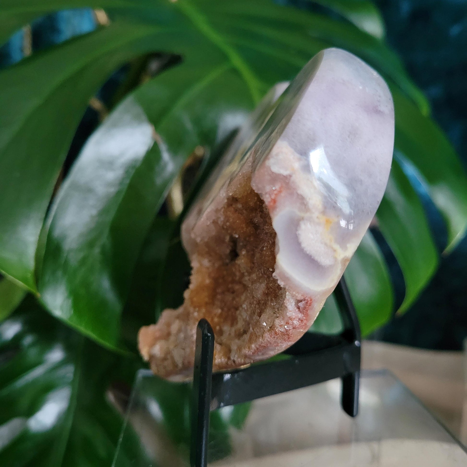 Gorgeous Pink Druzy Amethyst Heart Carving with Metal Stand | Gem & Mineral Collectors | Birthday Love Christmas Gift for you | Pink | 1 lb