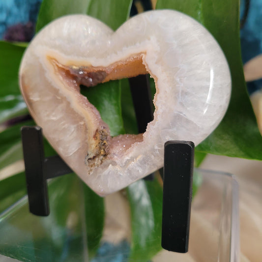 Stunning Druzy Agate Heart with Stand | Crystal Collector | Luxury Home Decor | Love You Gift | Statement Piece | Harmony & Balance| 0.5lbs