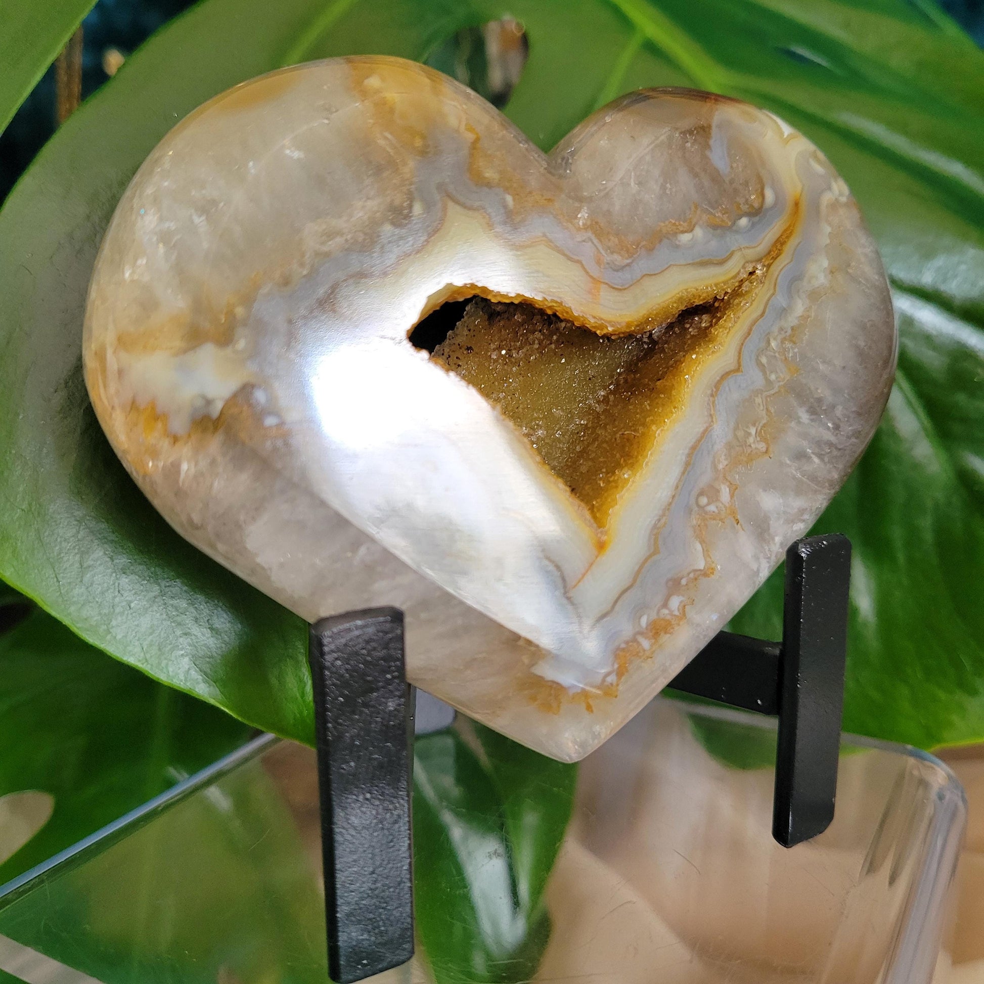 Stunning Druzy Agate Heart with Stand | Crystal Collector | Luxury Home Decor | Love You Gift | Statement Piece |Harmony & Balance| 0.82lbs